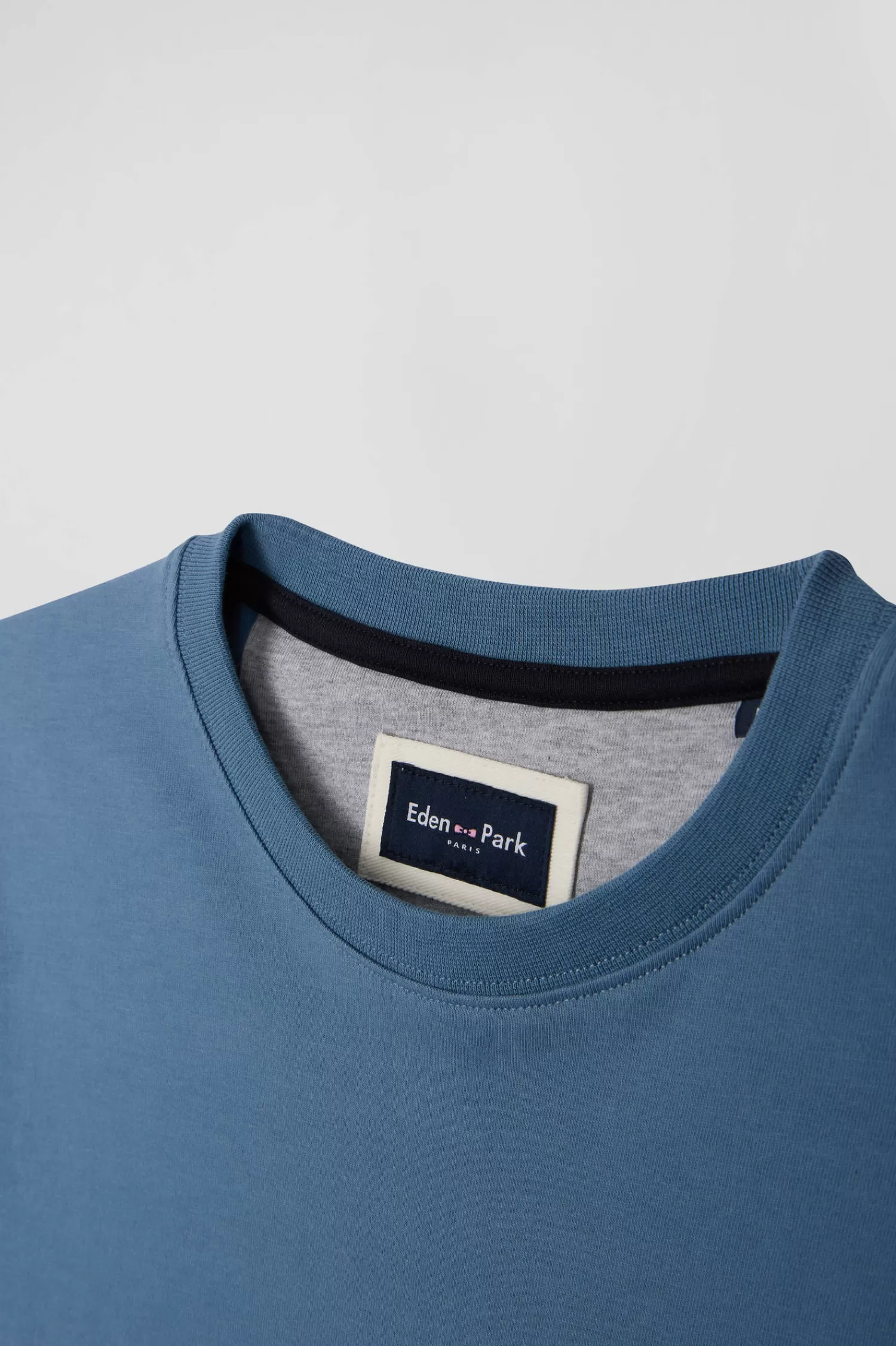 Eden Park Regular blue colorblock long-sleeved cotton T-shirt< T-shirts