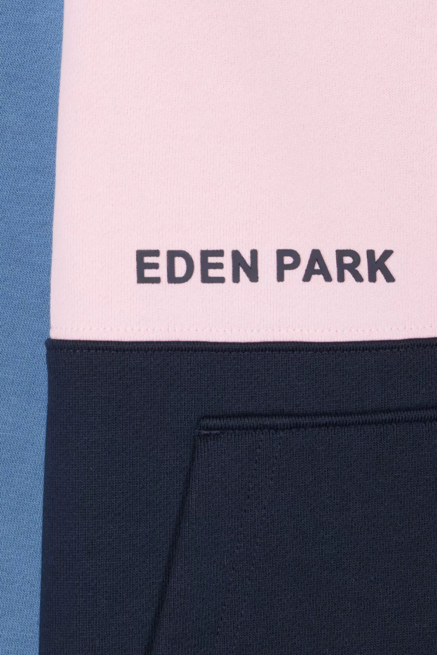 Eden Park Regular blue colorblock zipped cotton hoodie< Sweatshirts