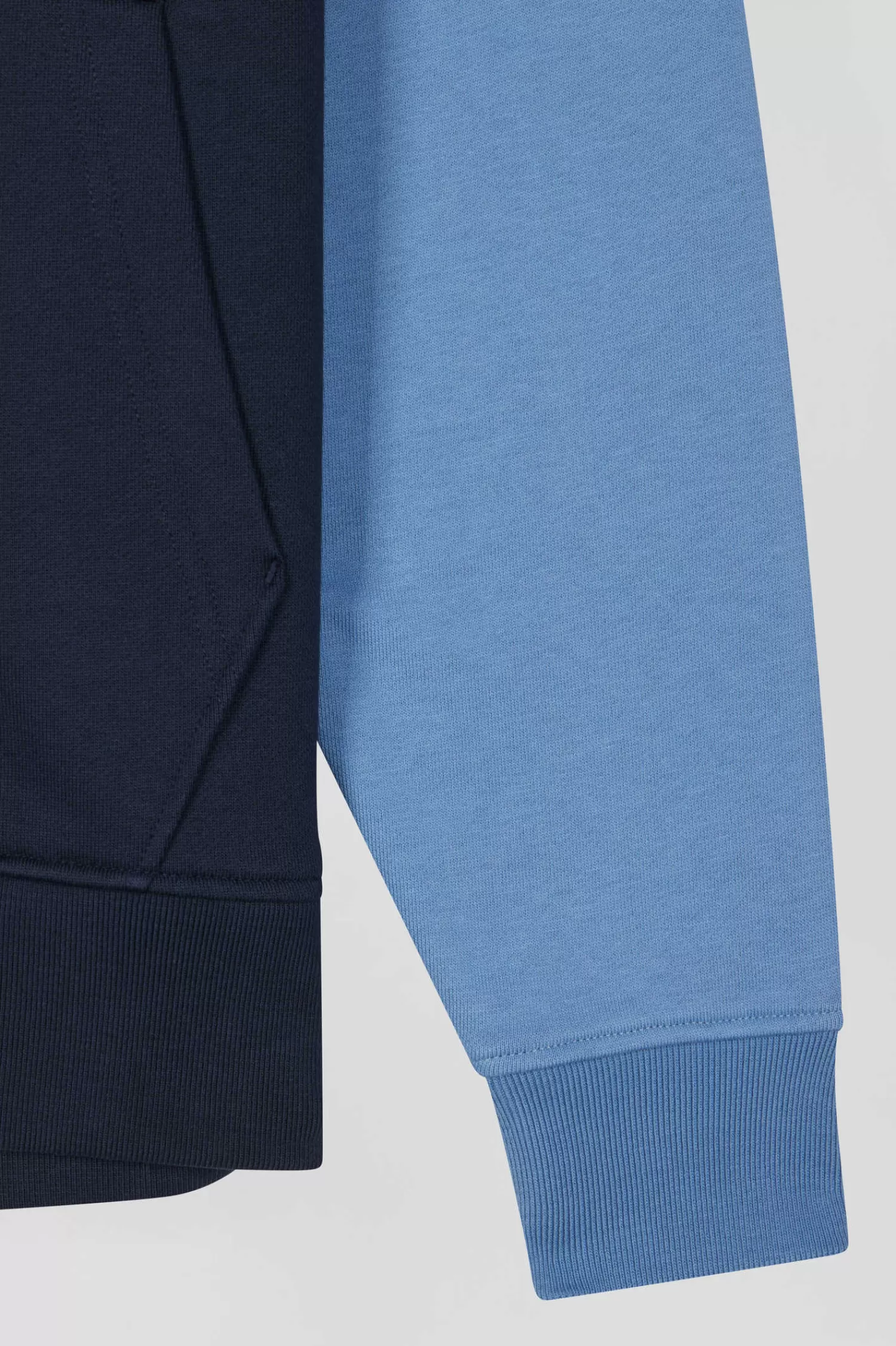 Eden Park Regular blue colorblock zipped cotton hoodie< Sweatshirts