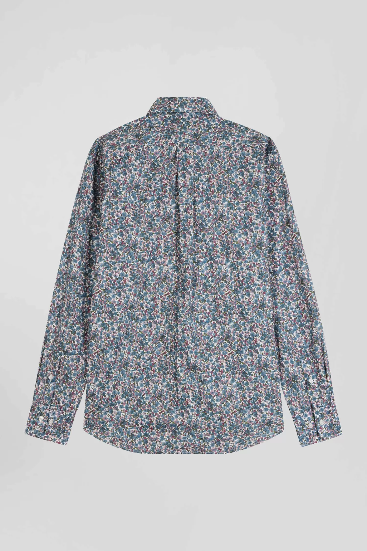 regular_blue_floral_print_cotton_poplin_shirt_3.webp Eden Park Regular blue floral print cotton poplin shirt< Shirts