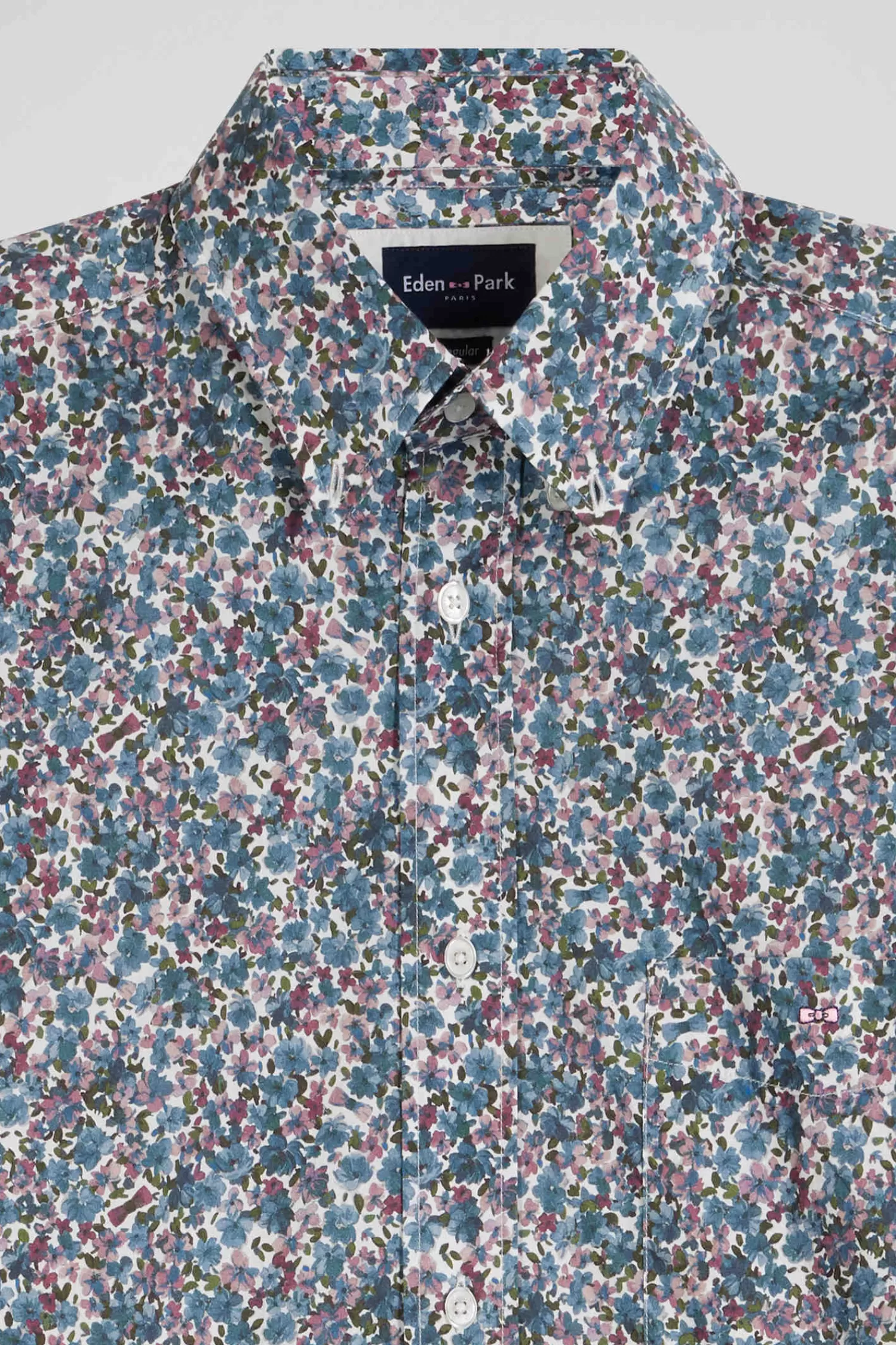 regular_blue_floral_print_cotton_poplin_shirt_6.webp Eden Park Regular blue floral print cotton poplin shirt< Shirts