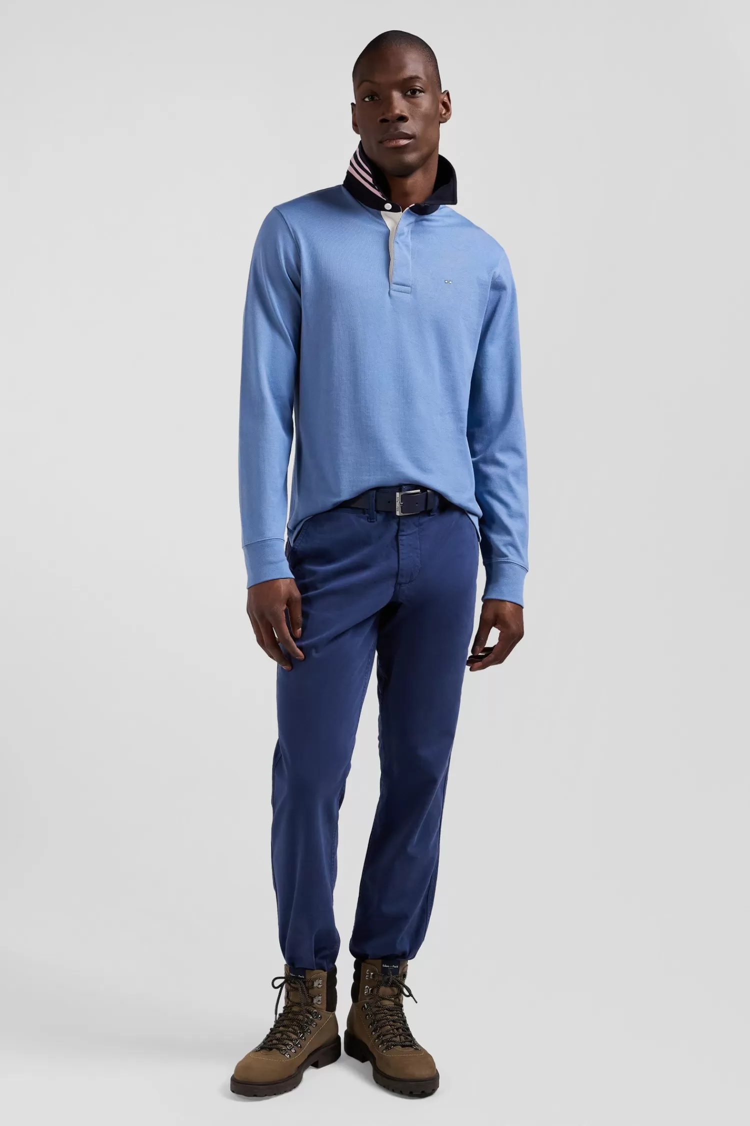 Eden Park Regular blue long-sleeved Pima cotton rugby shirt< Rugby Shirts