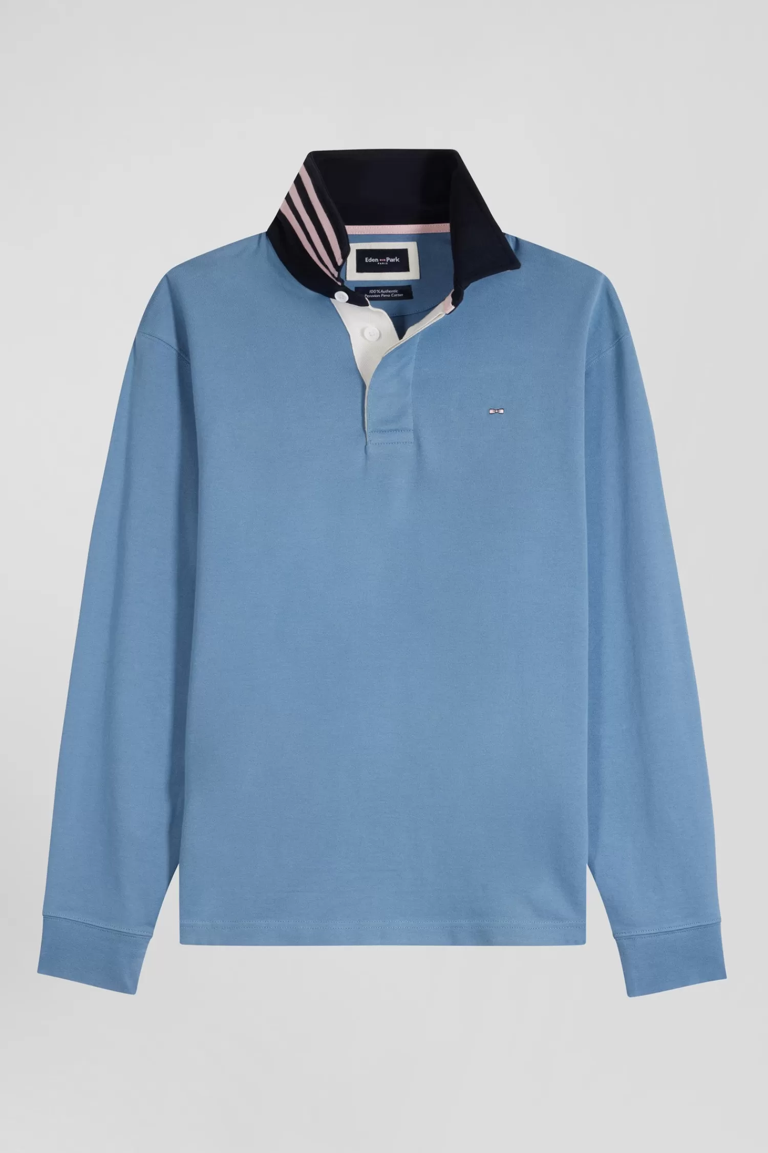 Eden Park Regular blue long-sleeved Pima cotton rugby shirt< Rugby Shirts