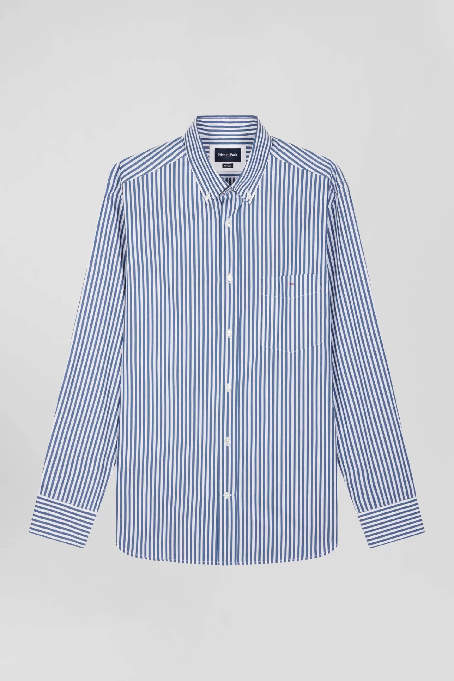 Eden Park Regular blue striped cotton poplin shirt< Shirts
