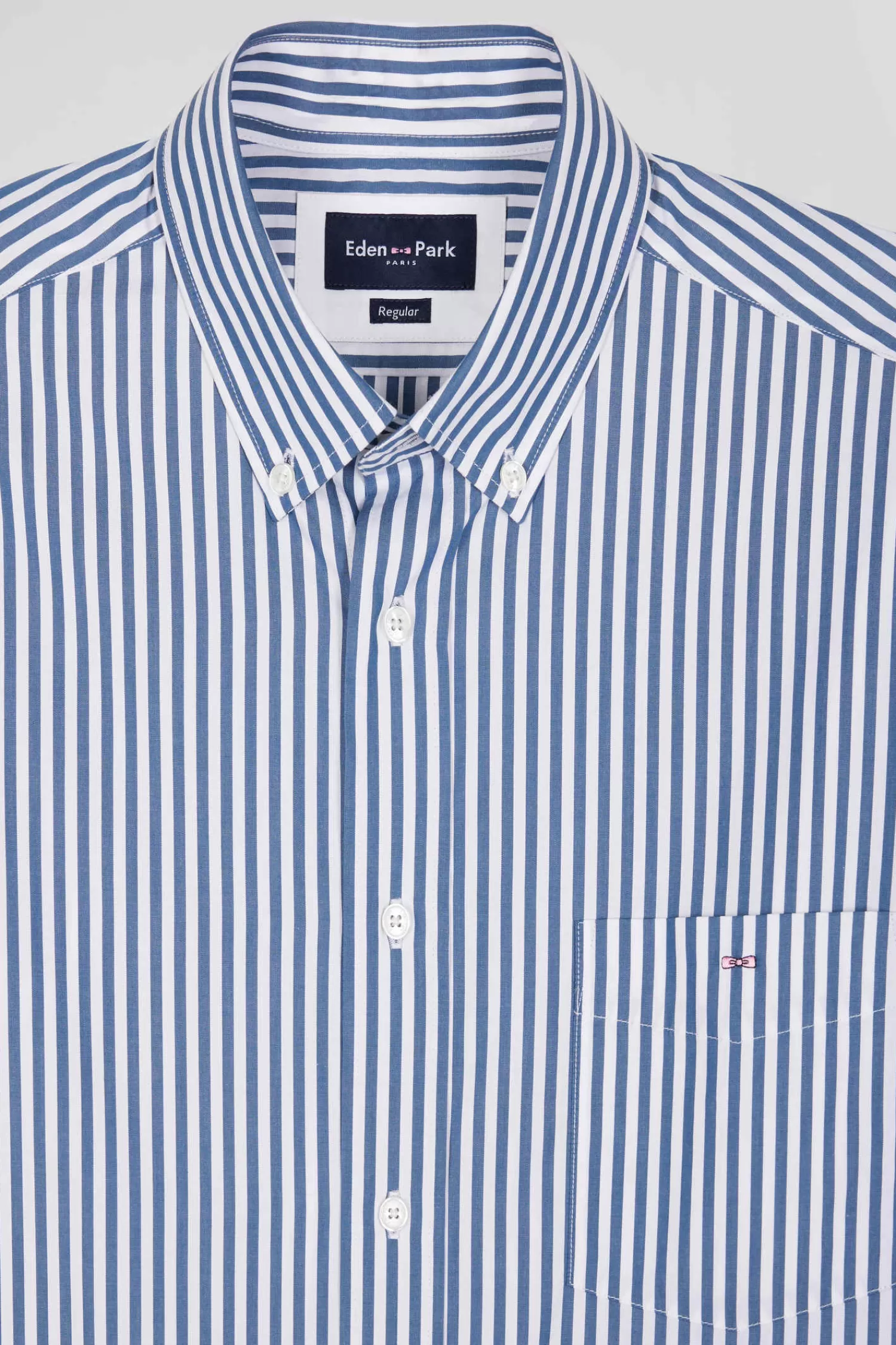 regular_blue_striped_cotton_poplin_shirt_6.webp Eden Park Regular blue striped cotton poplin shirt< Shirts