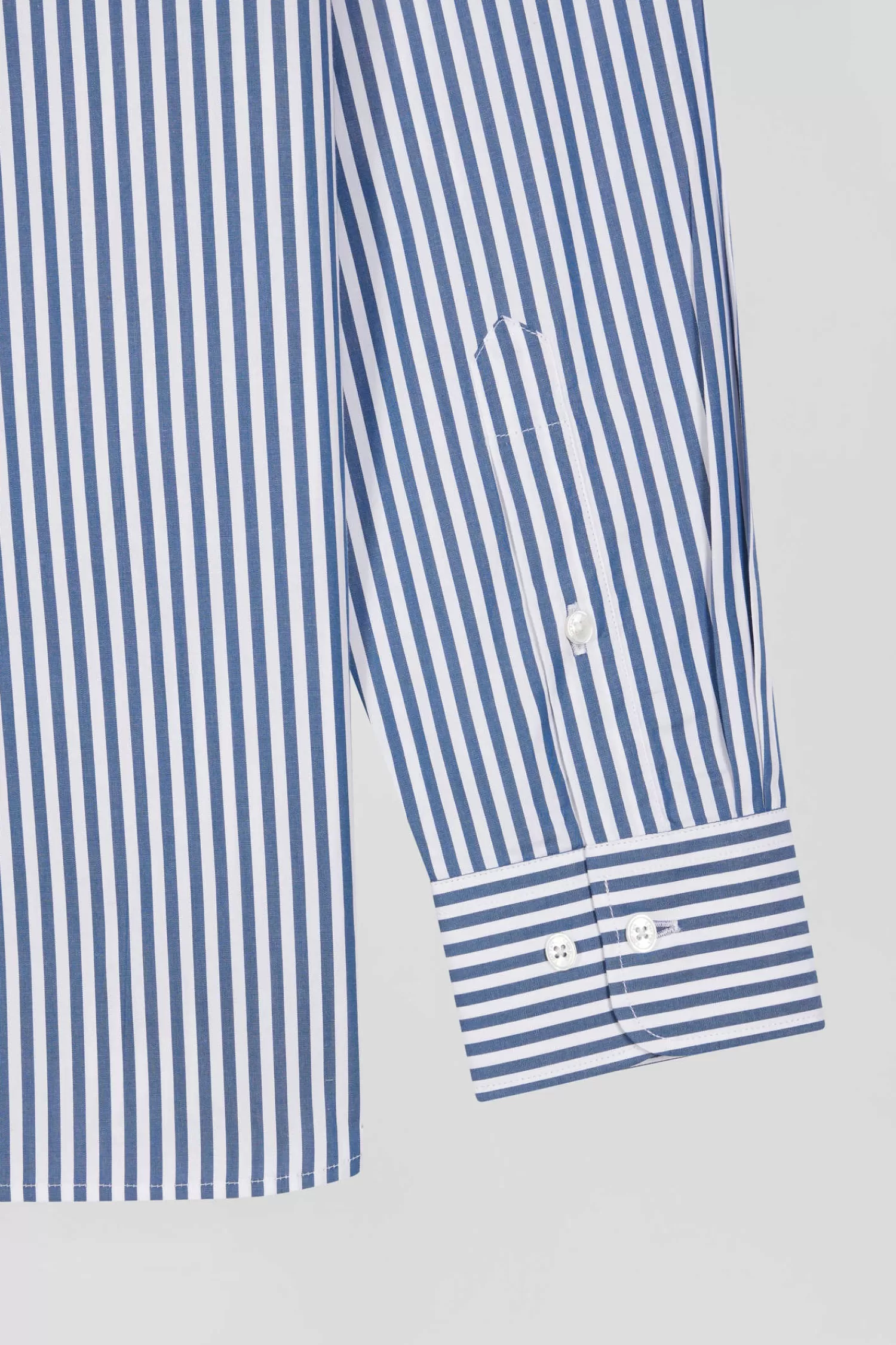 regular_blue_striped_cotton_poplin_shirt_7.webp Eden Park Regular blue striped cotton poplin shirt< Shirts
