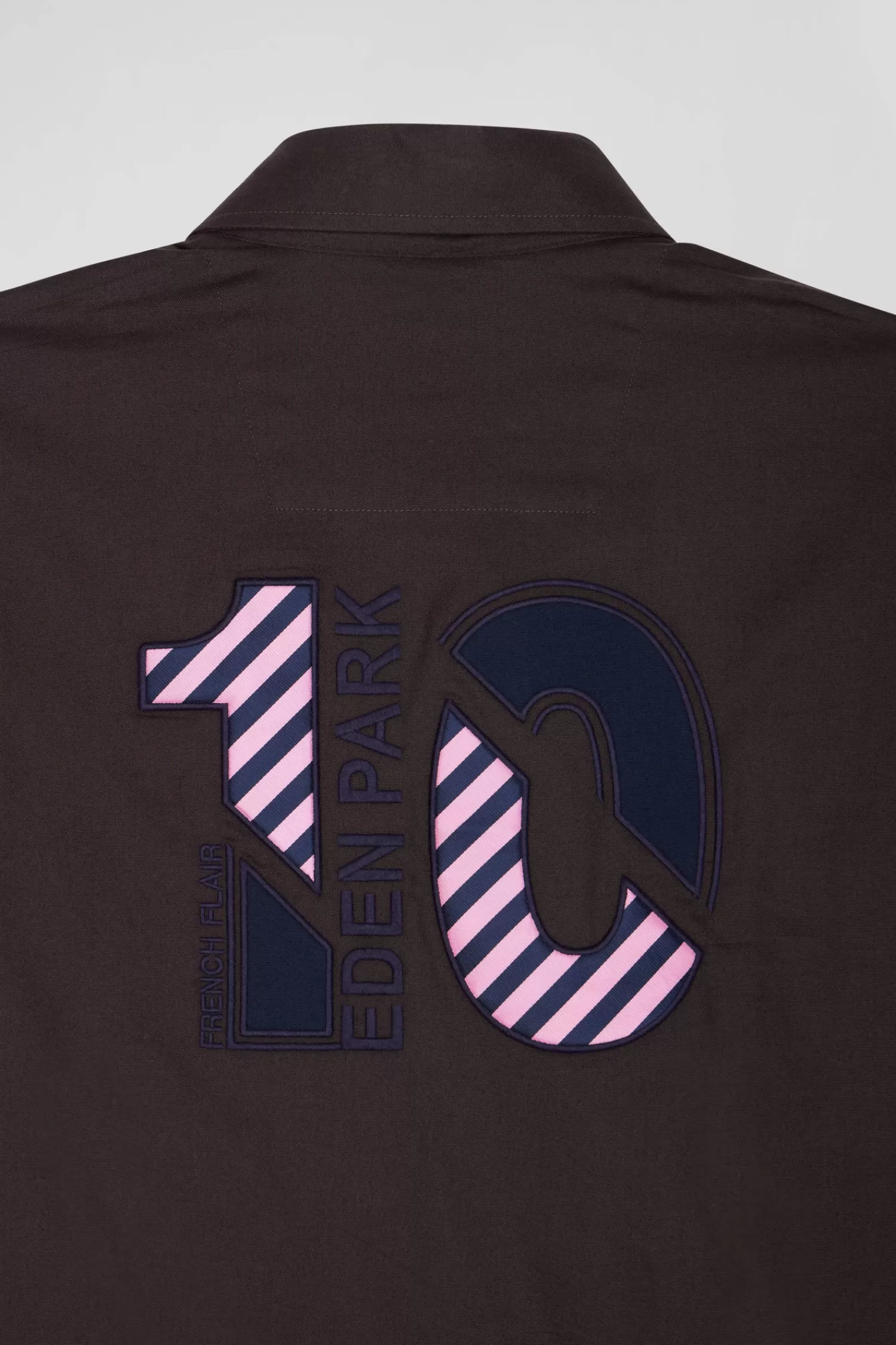 Eden Park Regular brown and navy oxford cotton shirt N°10 embroidery< Shirts