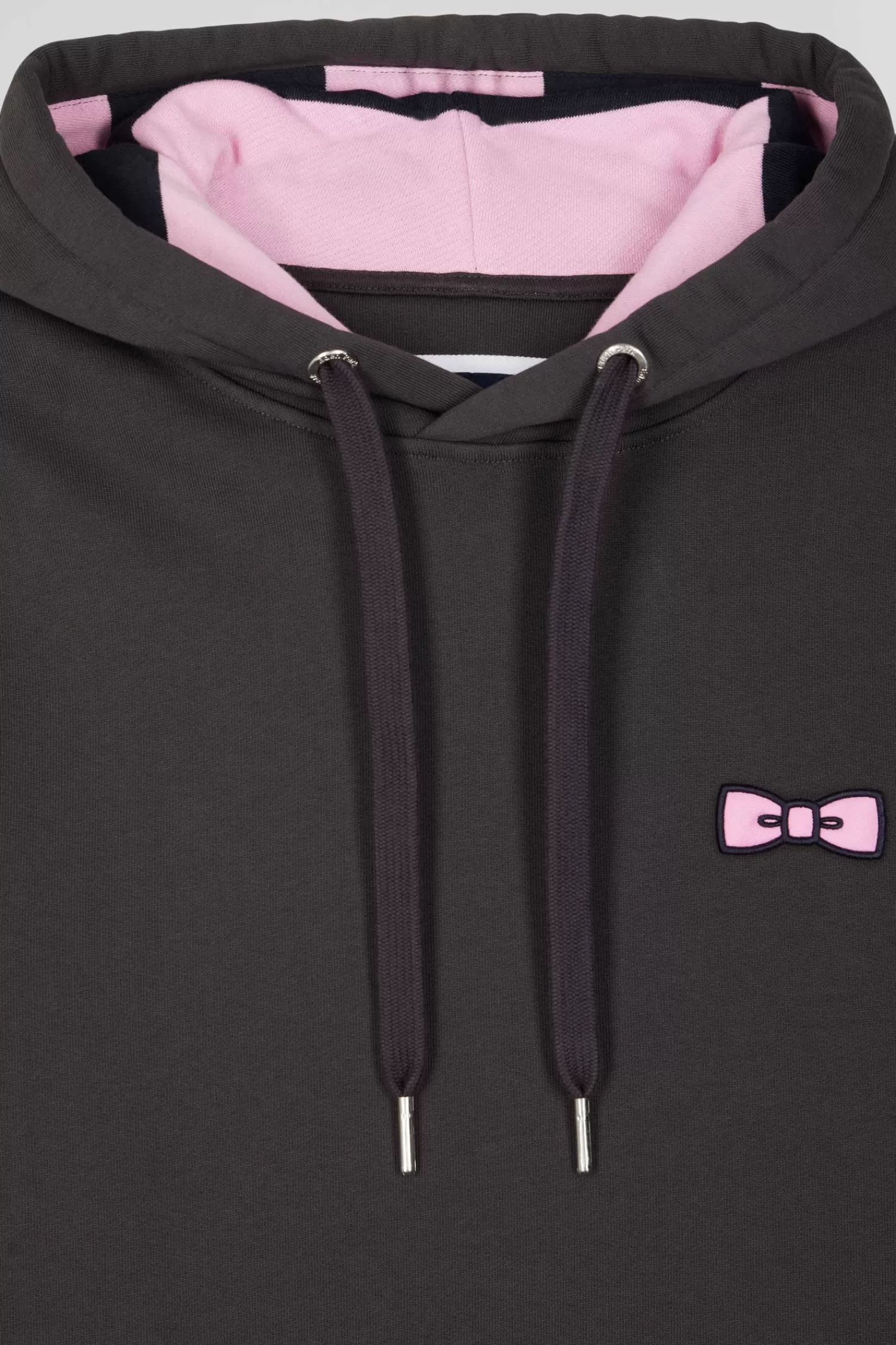 Eden Park Regular brown brushed cotton fleece hoodie with embroidery< Sweatshirts