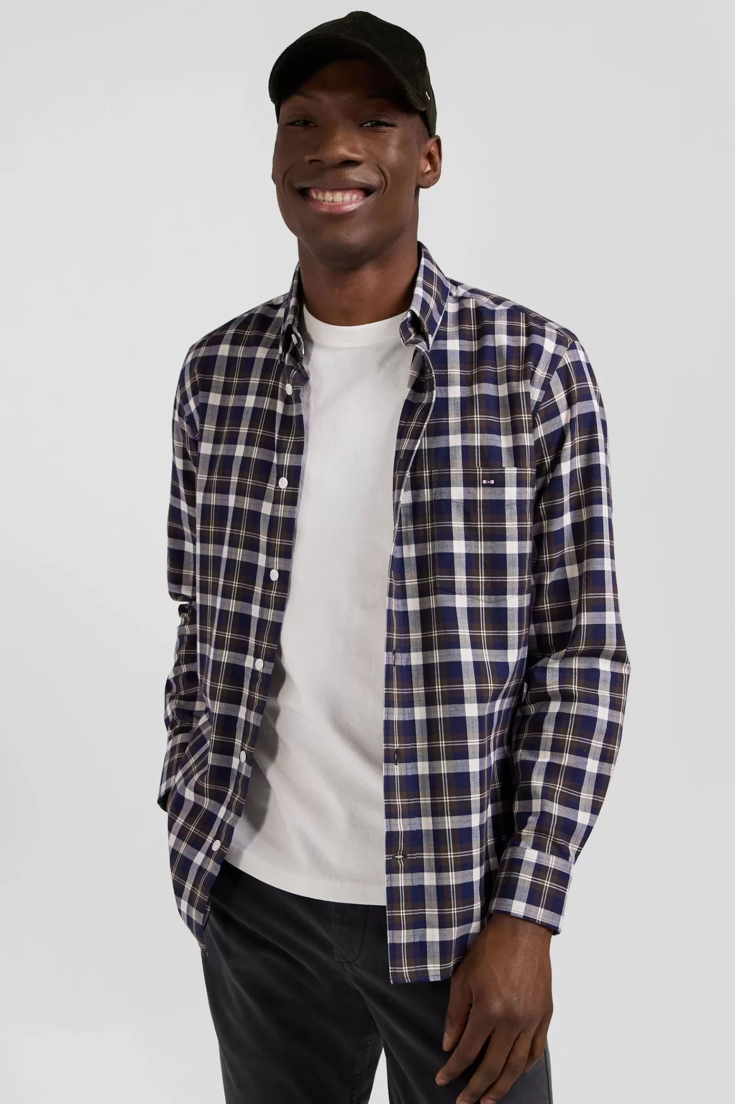 Eden Park Regular brown checked cotton shirt< Shirts