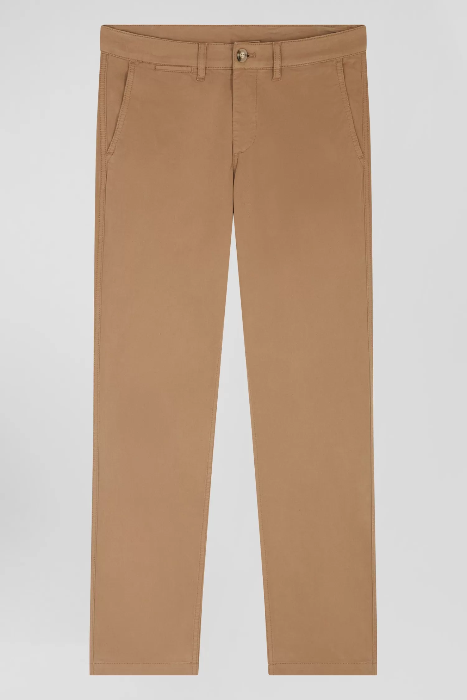 Eden Park Regular brown chino trousers in stretch cotton gabardine< Pants