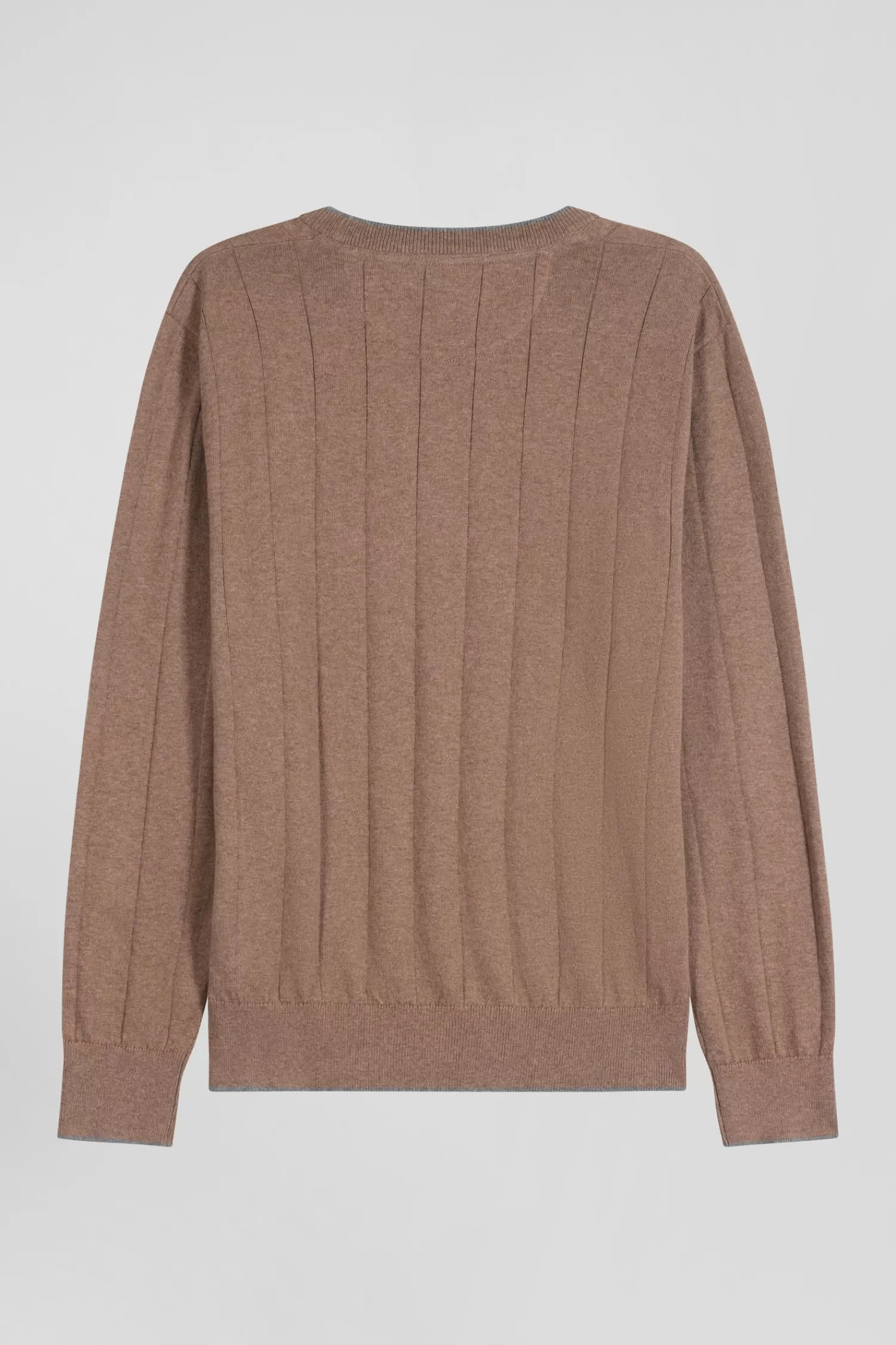 regular_brown_cotton_and_cashmere_crew_neck_jumper_3.webp Eden Park Regular brown cotton and cashmere crew neck jumper< Sweaters