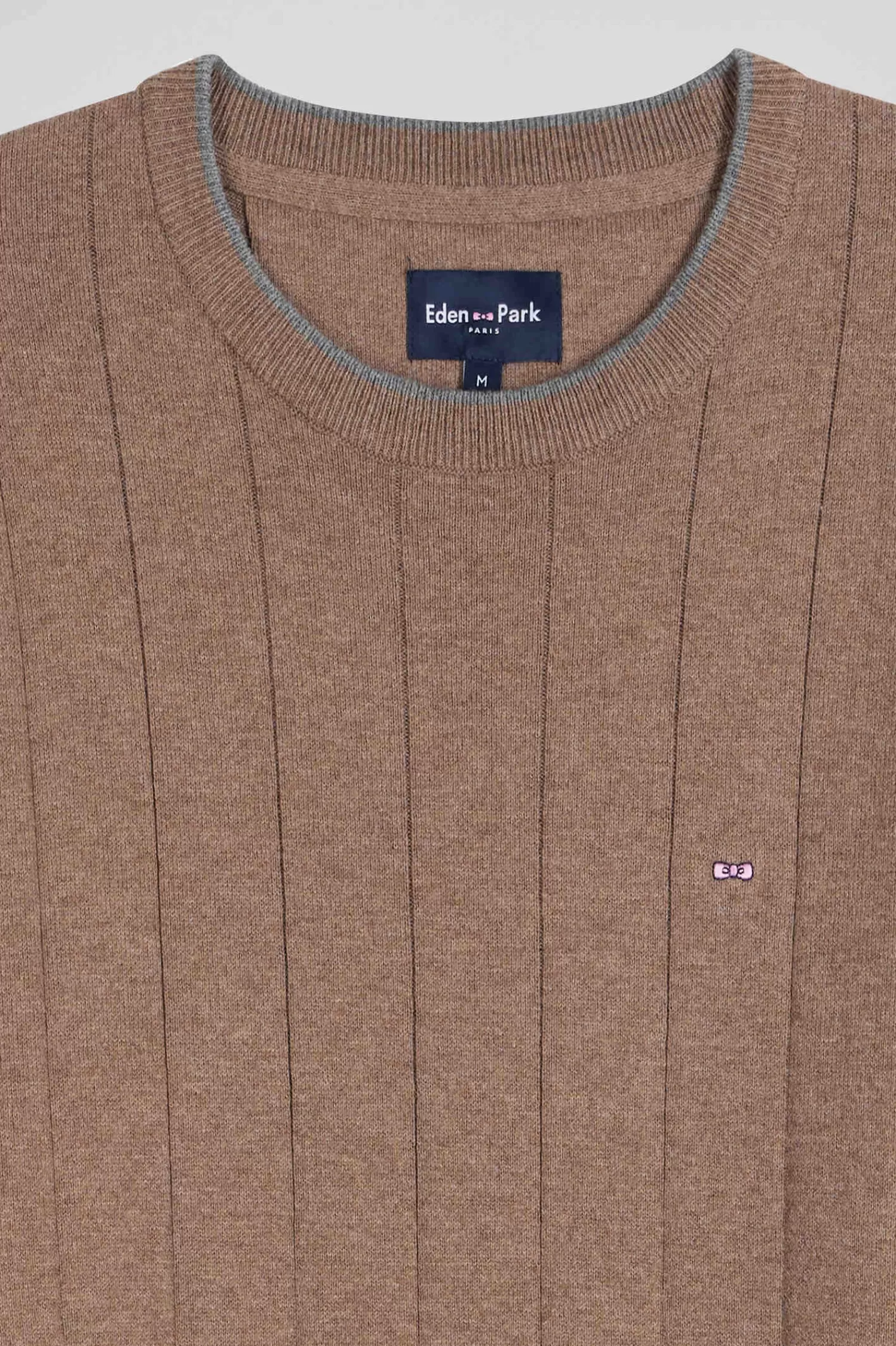 regular_brown_cotton_and_cashmere_crew_neck_jumper_6.webp Eden Park Regular brown cotton and cashmere crew neck jumper< Sweaters