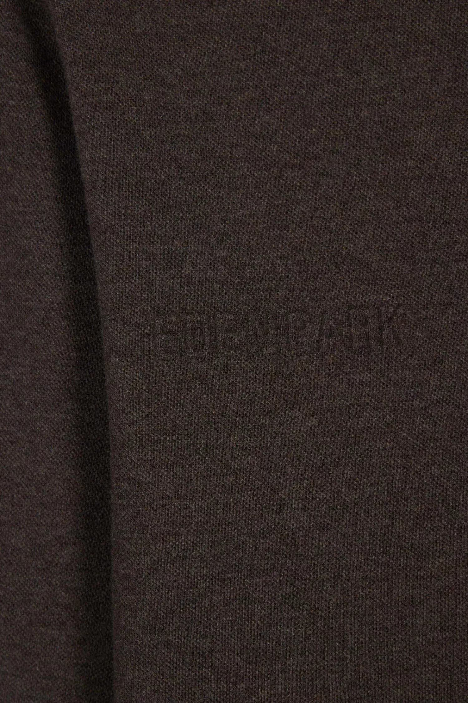 Eden Park Regular brown long-sleeved cotton piqué polo shirt with tricolor details< Polos