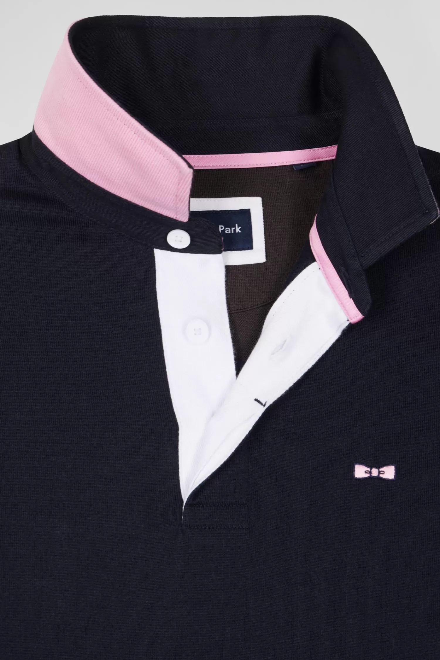 regular_brown_longsleeved_cotton_rugby_shirt_with_tie_fabric_patchwork_6.webp Eden Park Regular brown long-sleeved cotton rugby shirt with tie fabric patchwork< Rugby Shirts