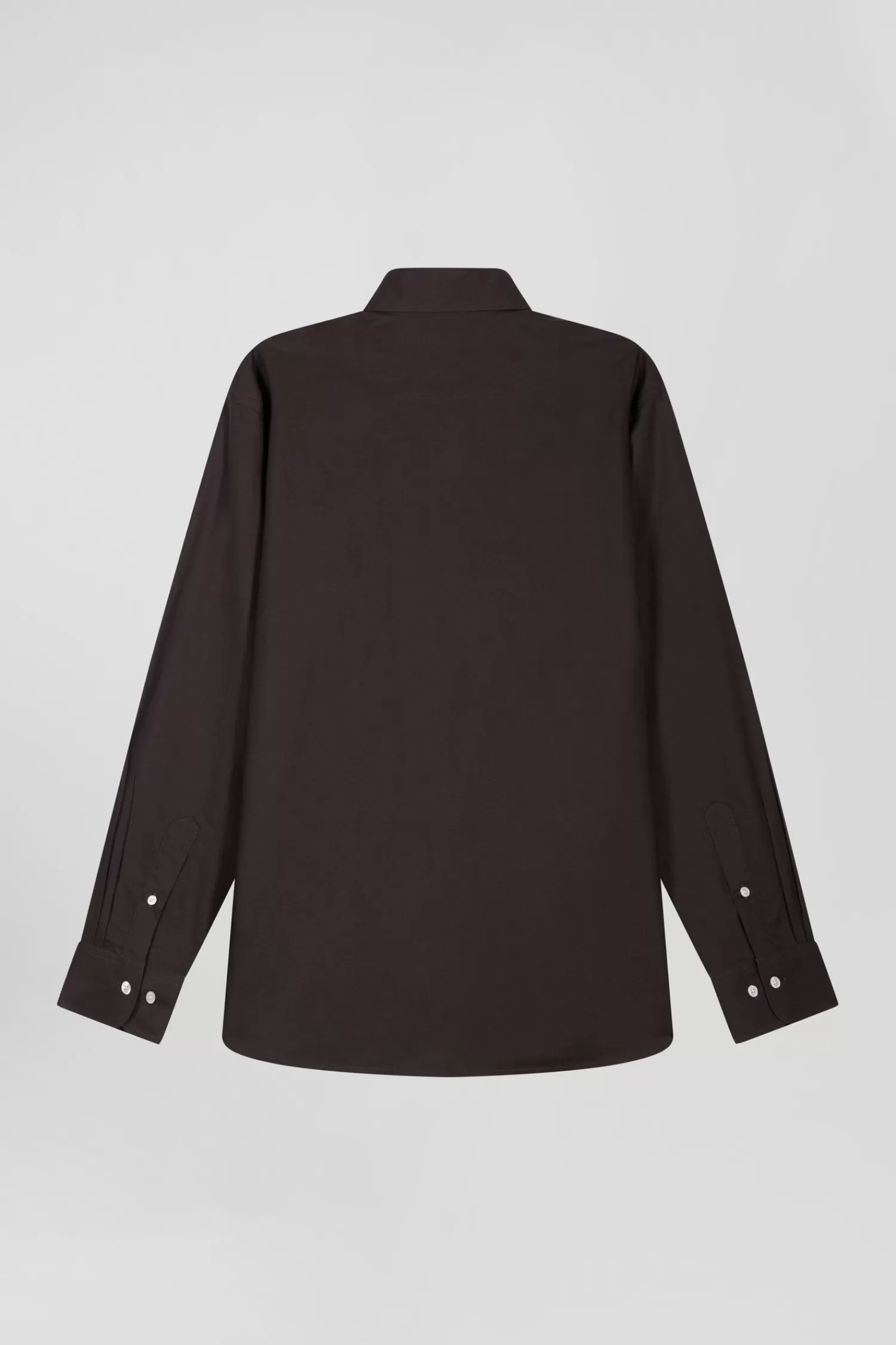 regular_brown_oxford_cotton_shirt_with_striped_bow_tie_detail_3.webp Eden Park Regular brown oxford cotton shirt with striped bow tie detail< Shirts