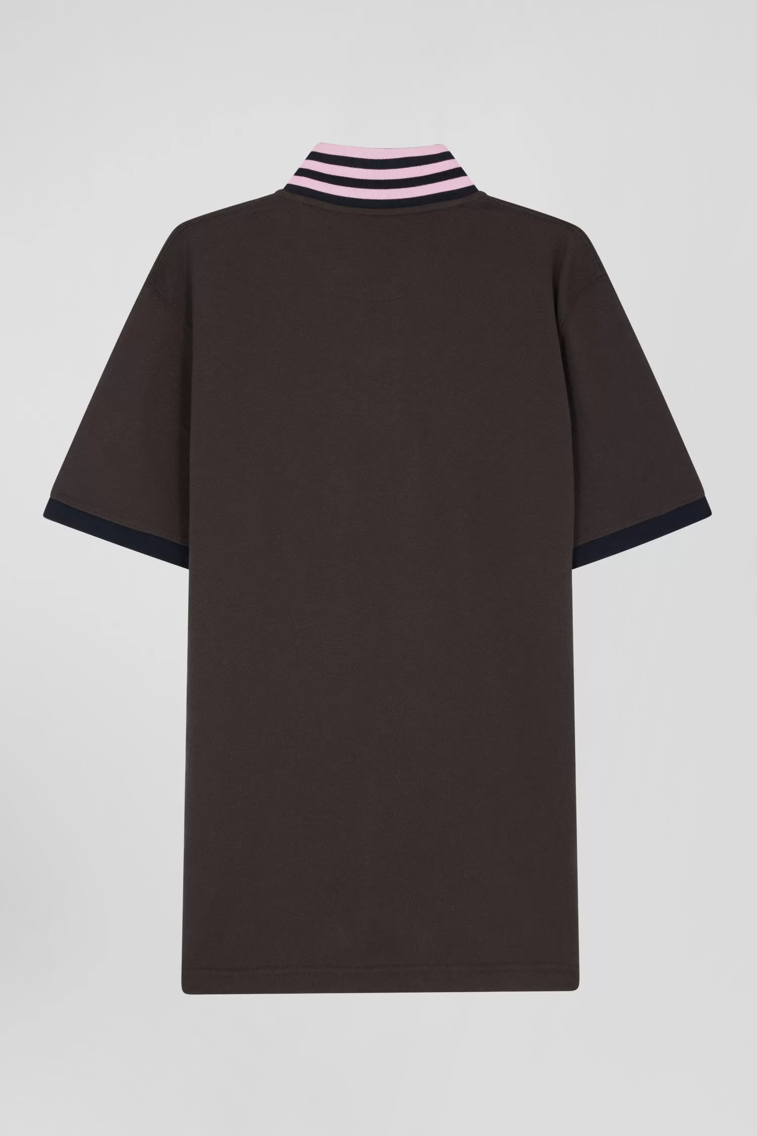 Eden Park Regular brown short-sleeved cotton piqué polo shirt< Polos