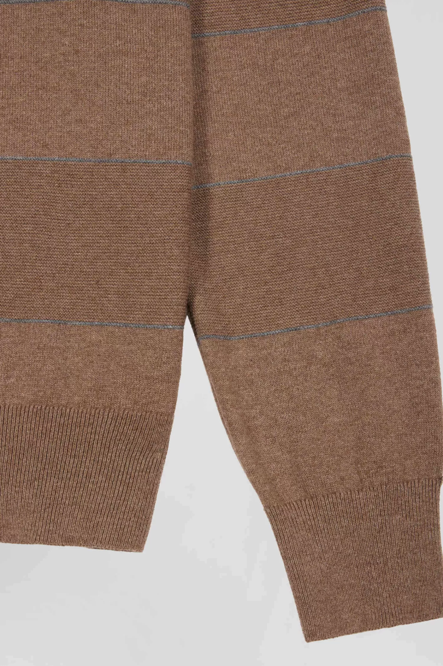 regular_brown_striped_cotton_and_cashmere_crew_neck_jumper_7.webp Eden Park Regular brown striped cotton and cashmere crew neck jumper< Sweaters