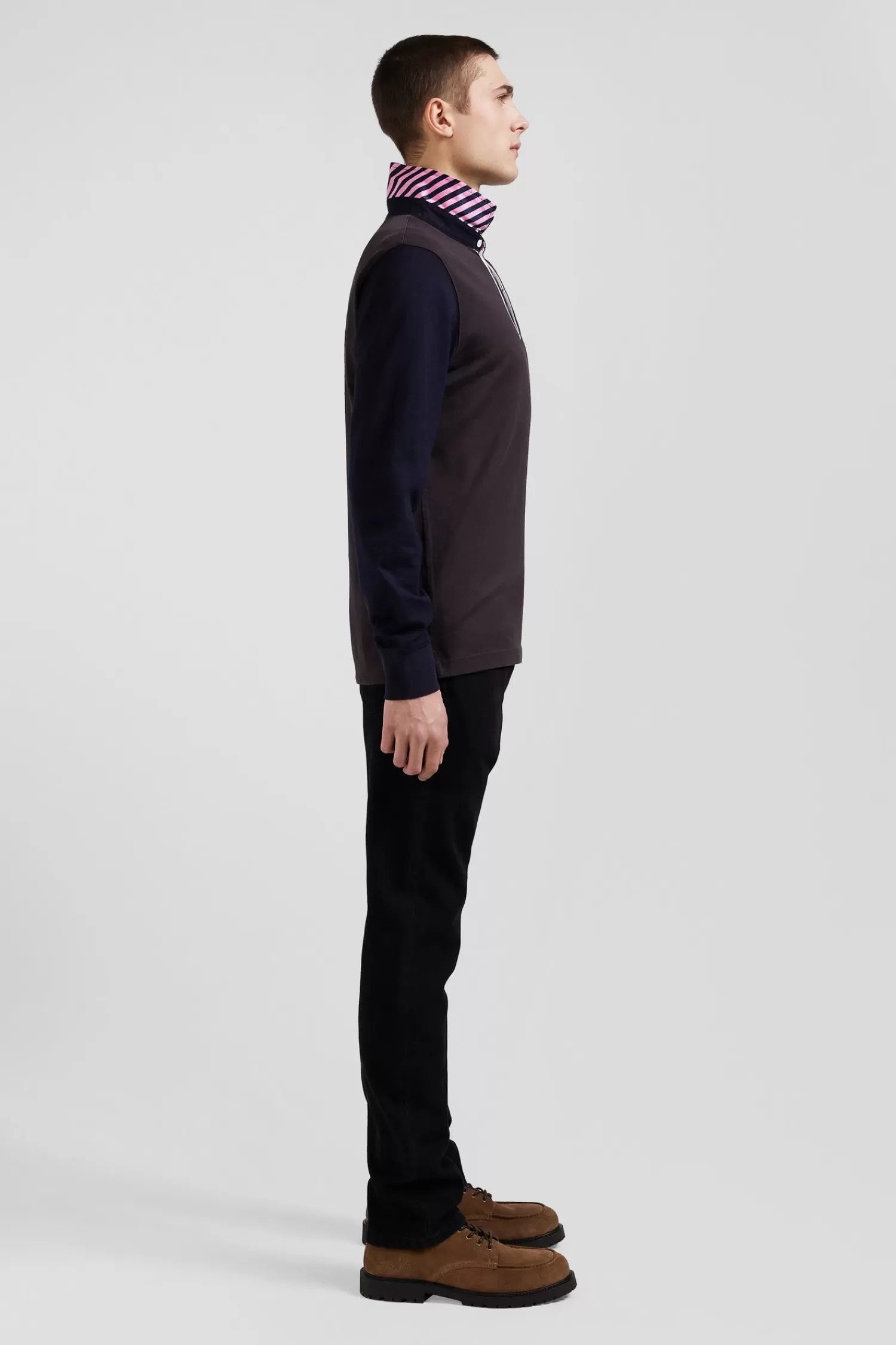 regular_brown_striped_longsleeved_cotton_rugby_shirt_with_tie_fabric_patchwork_4.webp Eden Park Regular brown striped long-sleeved cotton rugby shirt with tie fabric patchwork< Rugby Shirts