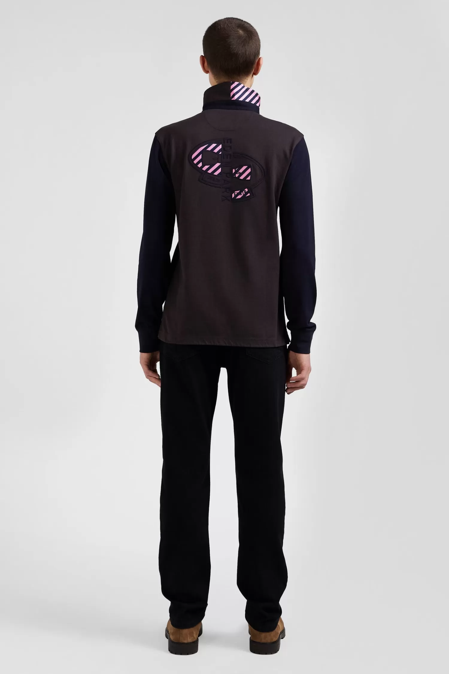 regular_brown_striped_longsleeved_cotton_rugby_shirt_with_tie_fabric_patchwork_5.webp Eden Park Regular brown striped long-sleeved cotton rugby shirt with tie fabric patchwork< Rugby Shirts