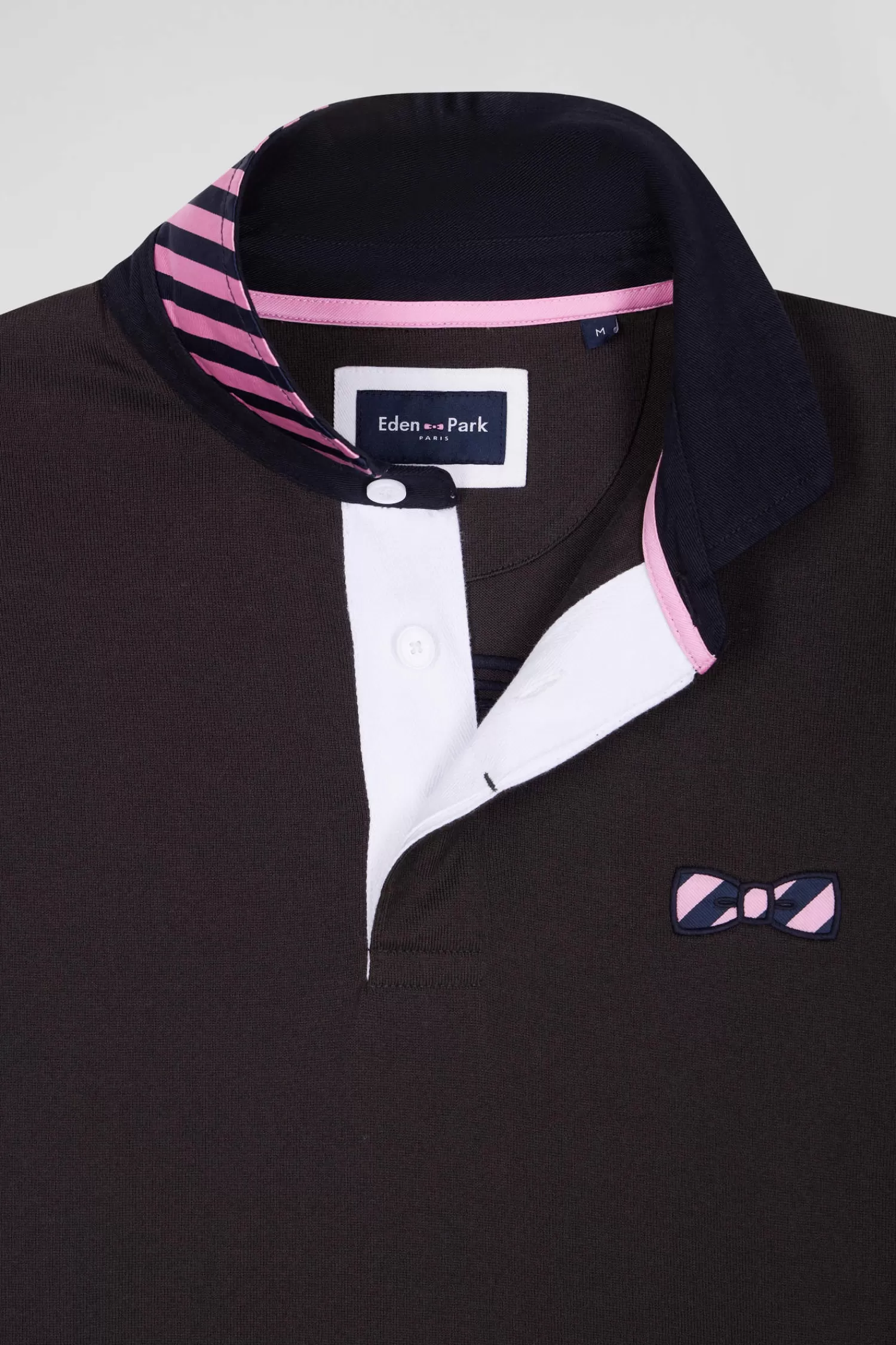 regular_brown_striped_longsleeved_cotton_rugby_shirt_with_tie_fabric_patchwork_6.webp Eden Park Regular brown striped long-sleeved cotton rugby shirt with tie fabric patchwork< Rugby Shirts