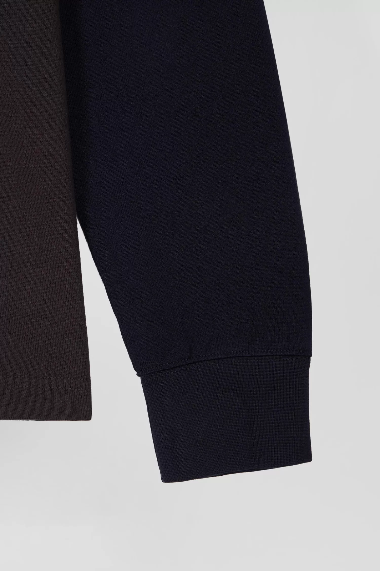 regular_brown_striped_longsleeved_cotton_rugby_shirt_with_tie_fabric_patchwork_7.webp Eden Park Regular brown striped long-sleeved cotton rugby shirt with tie fabric patchwork< Rugby Shirts