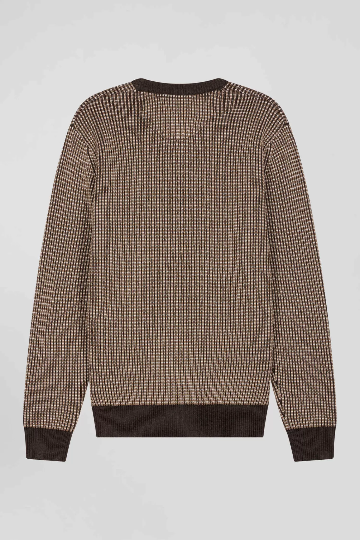 regular_brown_wool_and_cotton_crew_neck_jumper_3.webp Eden Park Regular brown wool and cotton crew neck jumper< Sweaters