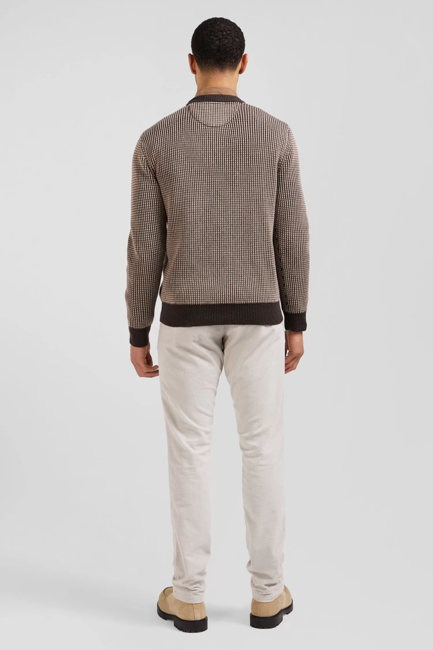 regular_brown_wool_and_cotton_crew_neck_jumper_5.webp Eden Park Regular brown wool and cotton crew neck jumper< Sweaters