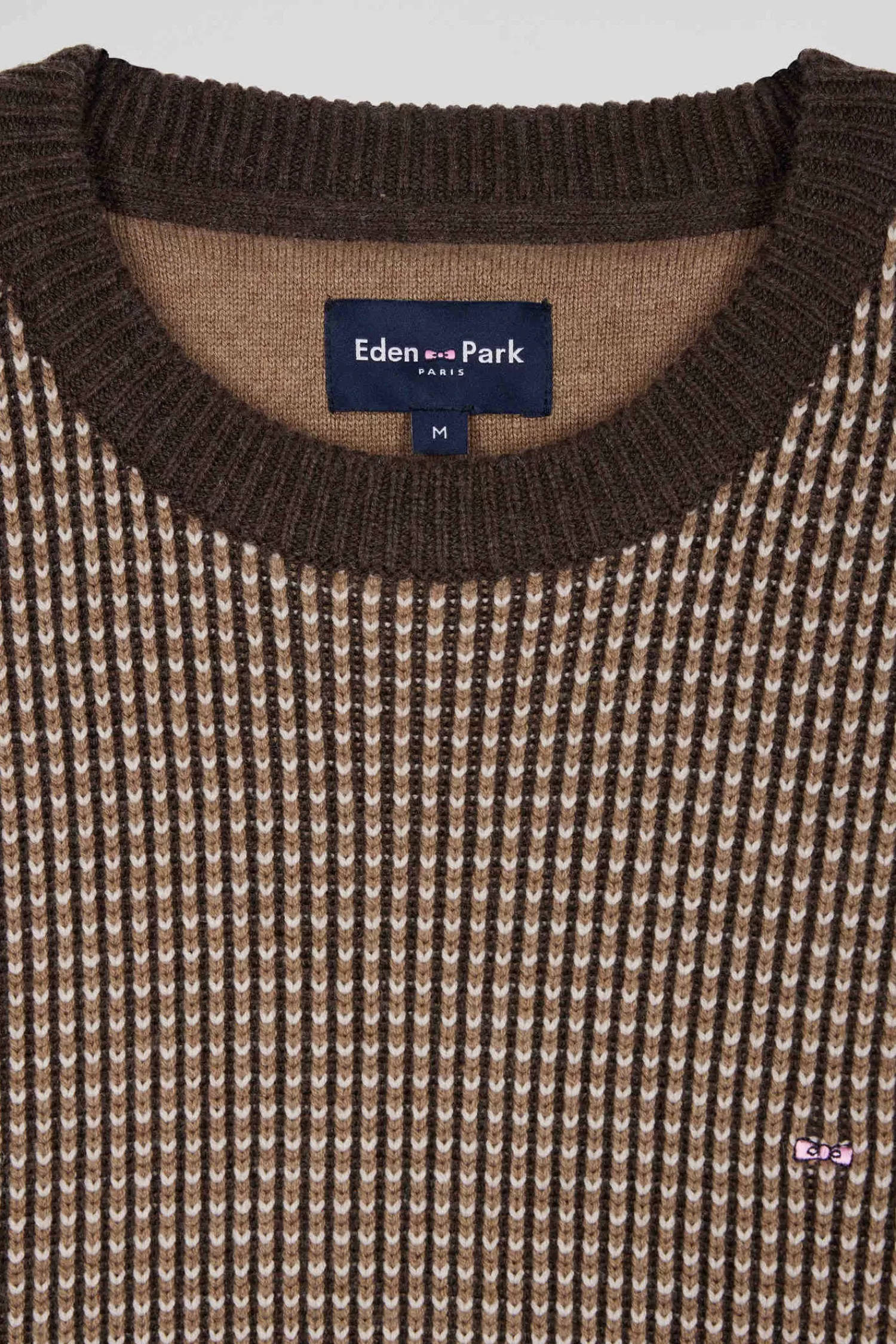 regular_brown_wool_and_cotton_crew_neck_jumper_6.webp Eden Park Regular brown wool and cotton crew neck jumper< Sweaters