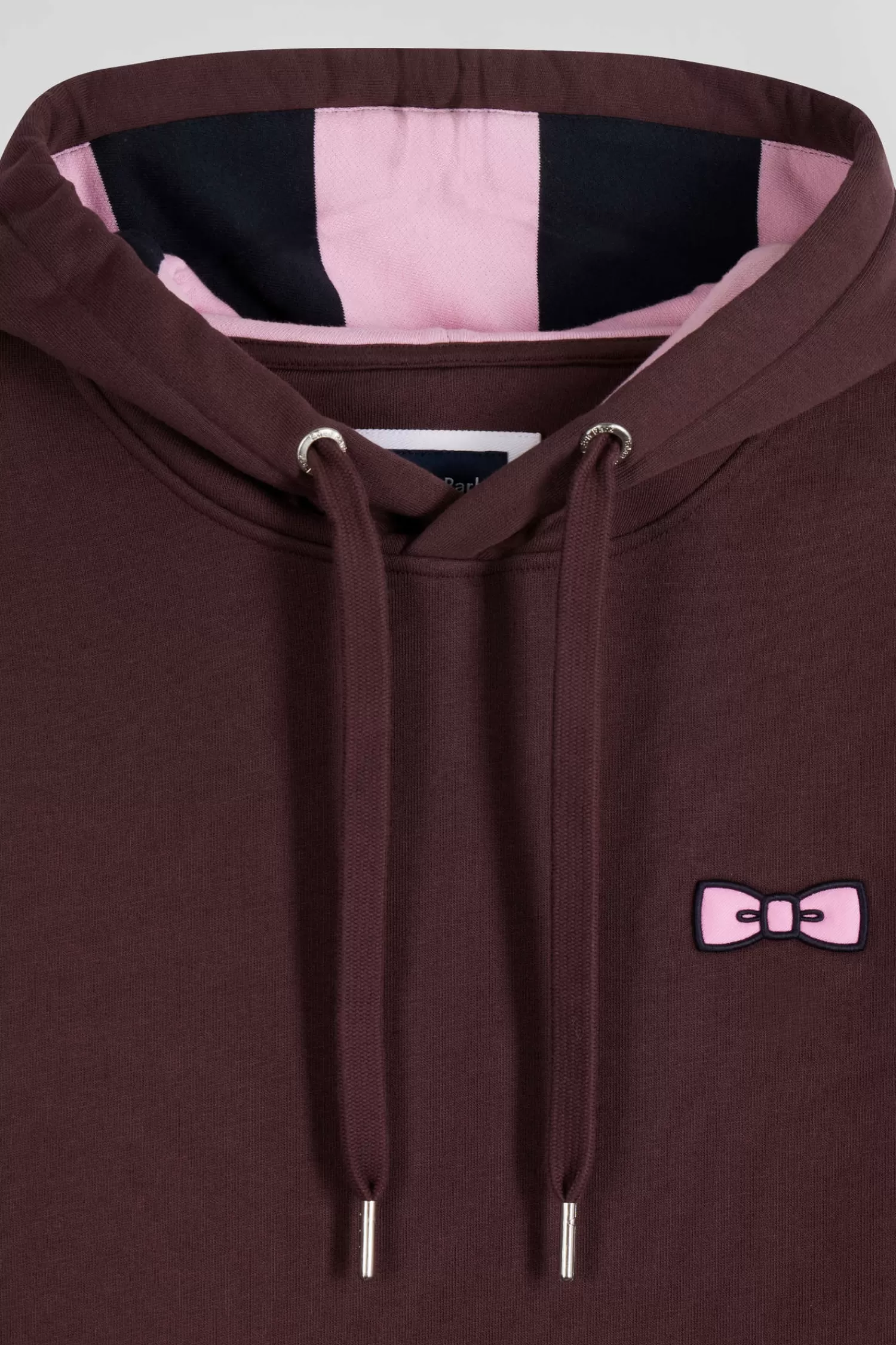 Eden Park Regular burgundy brushed cotton fleece hoodie with embroidery< Sweatshirts