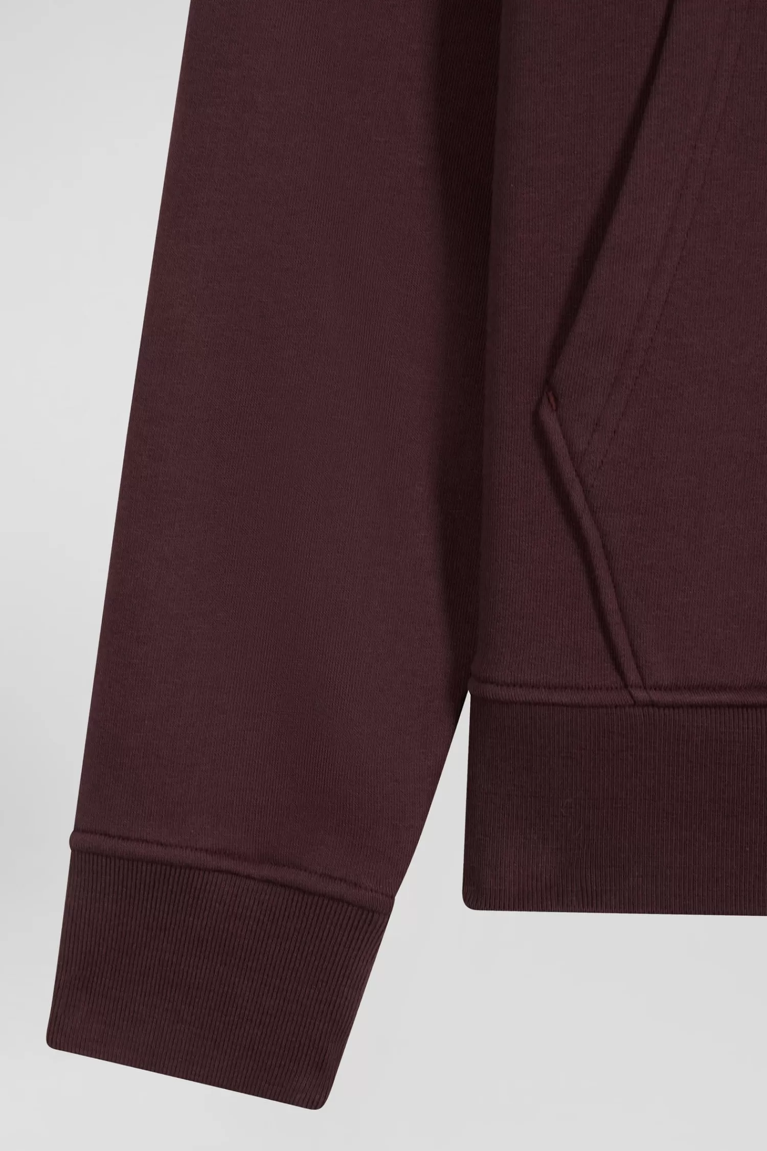 Eden Park Regular burgundy brushed cotton fleece hoodie with embroidery< Sweatshirts