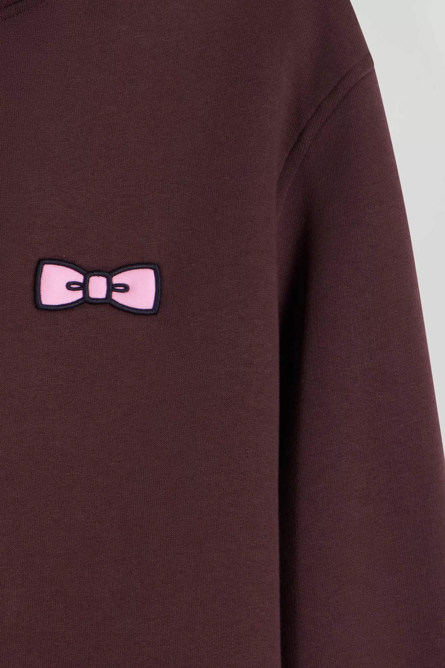 Eden Park Regular burgundy brushed cotton fleece hoodie with embroidery< Sweatshirts