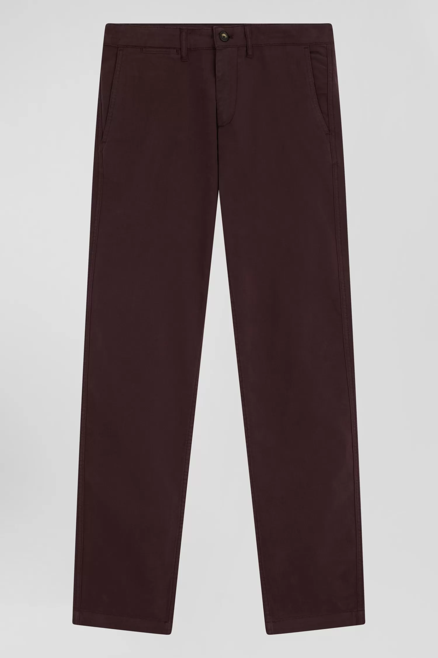 Eden Park Regular burgundy chino trousers in stretch cotton gabardine< Pants