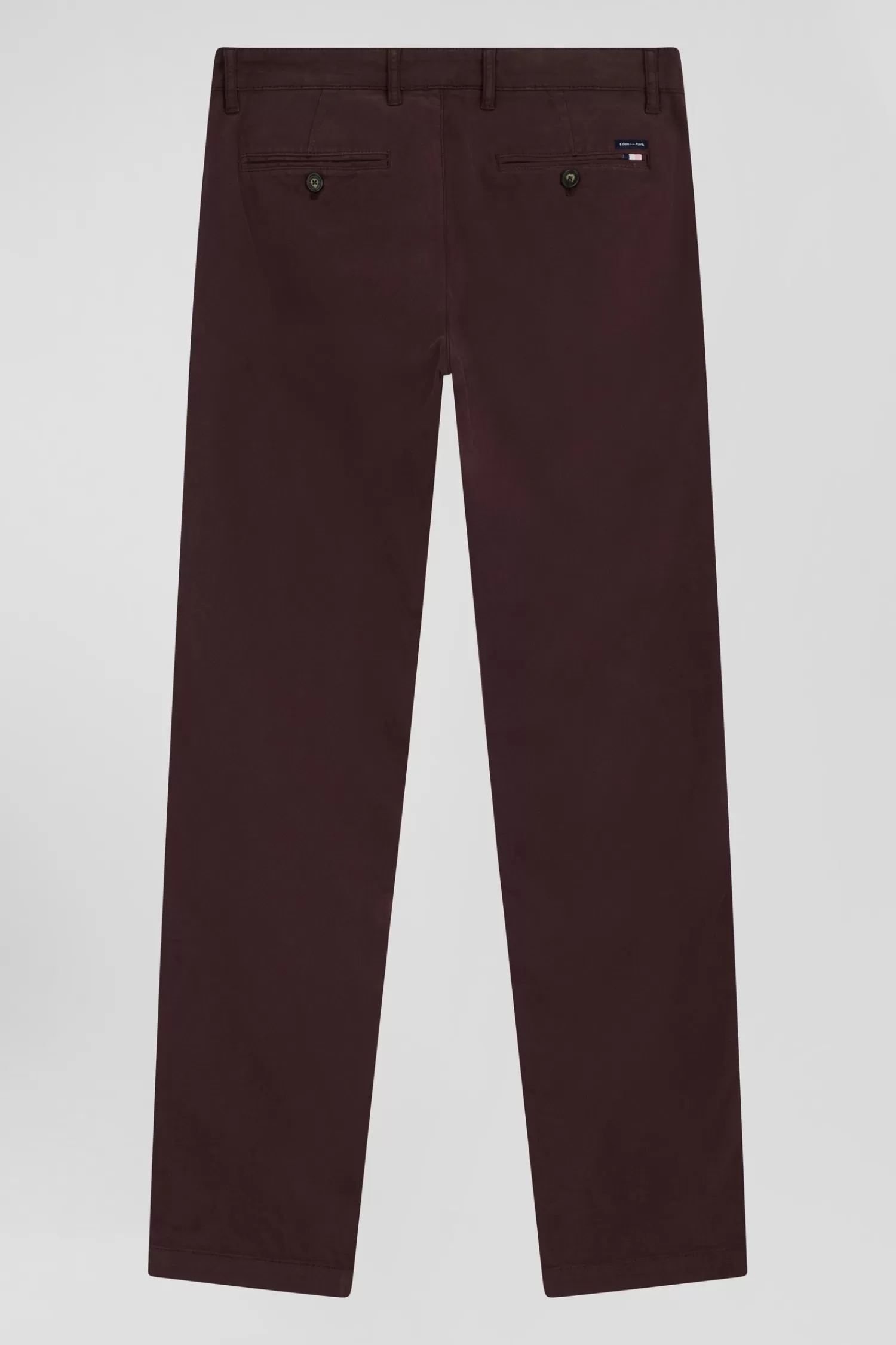Eden Park Regular burgundy chino trousers in stretch cotton gabardine< Pants