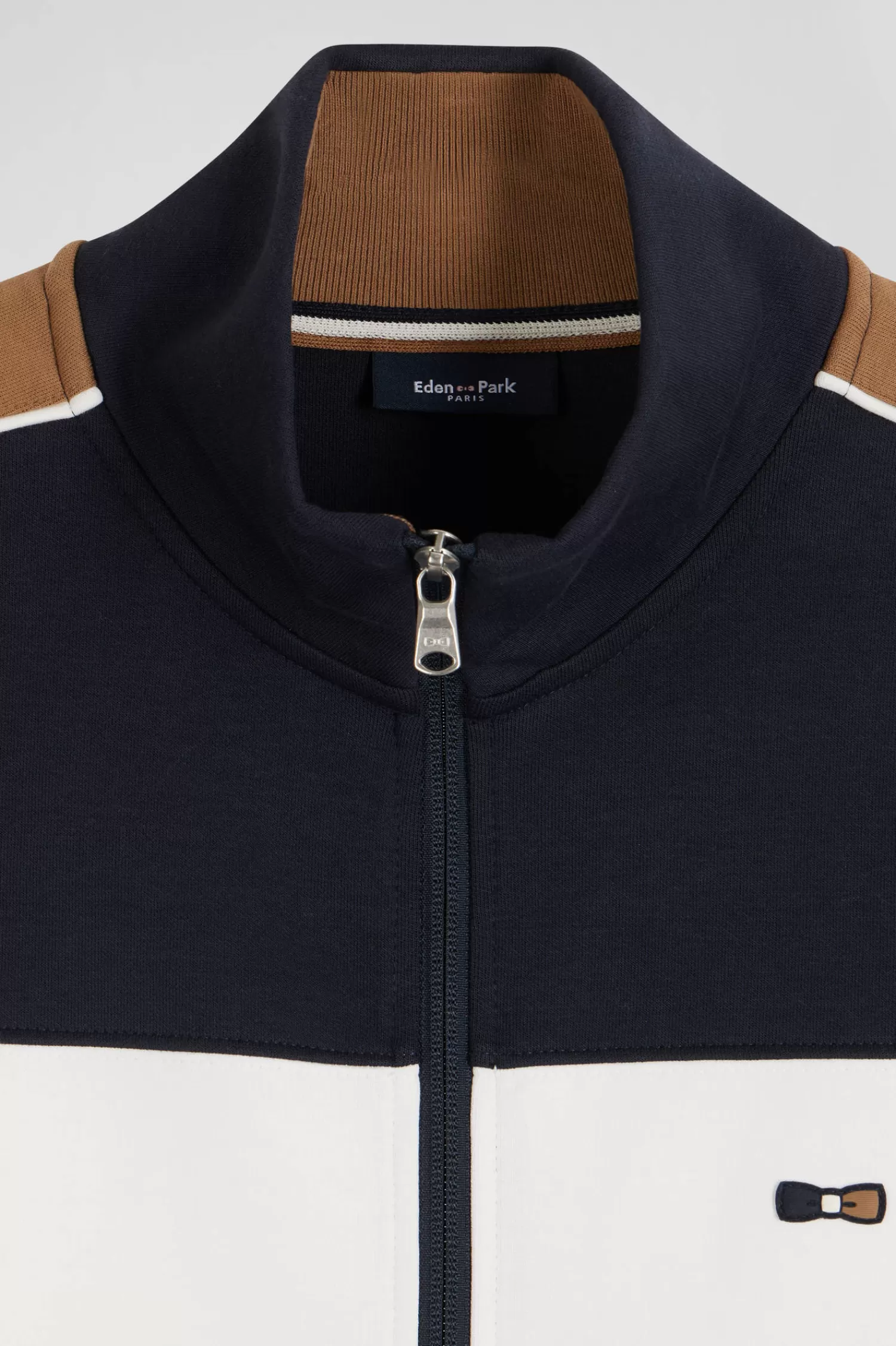 Eden Park Regular burgundy colorblock zipped cotton blend sweatshirt< Sweatshirts