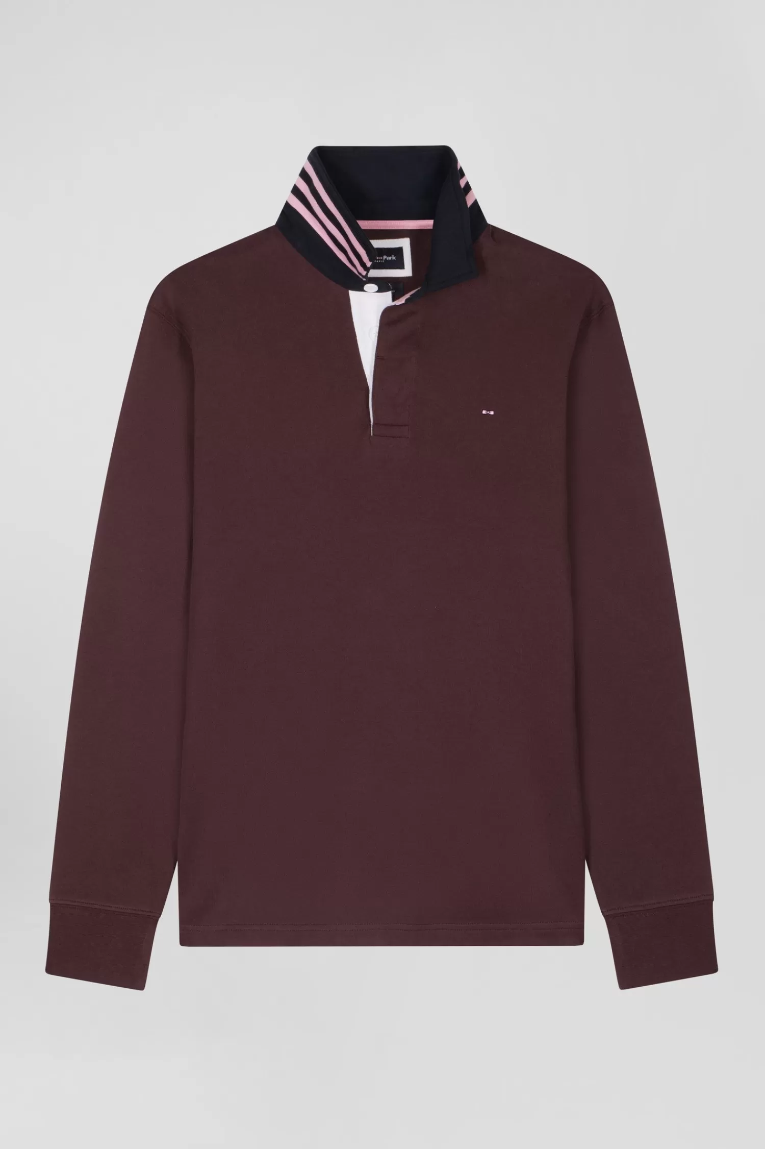 Eden Park Regular burgundy long-sleeved Pima cotton rugby shirt< Rugby Shirts