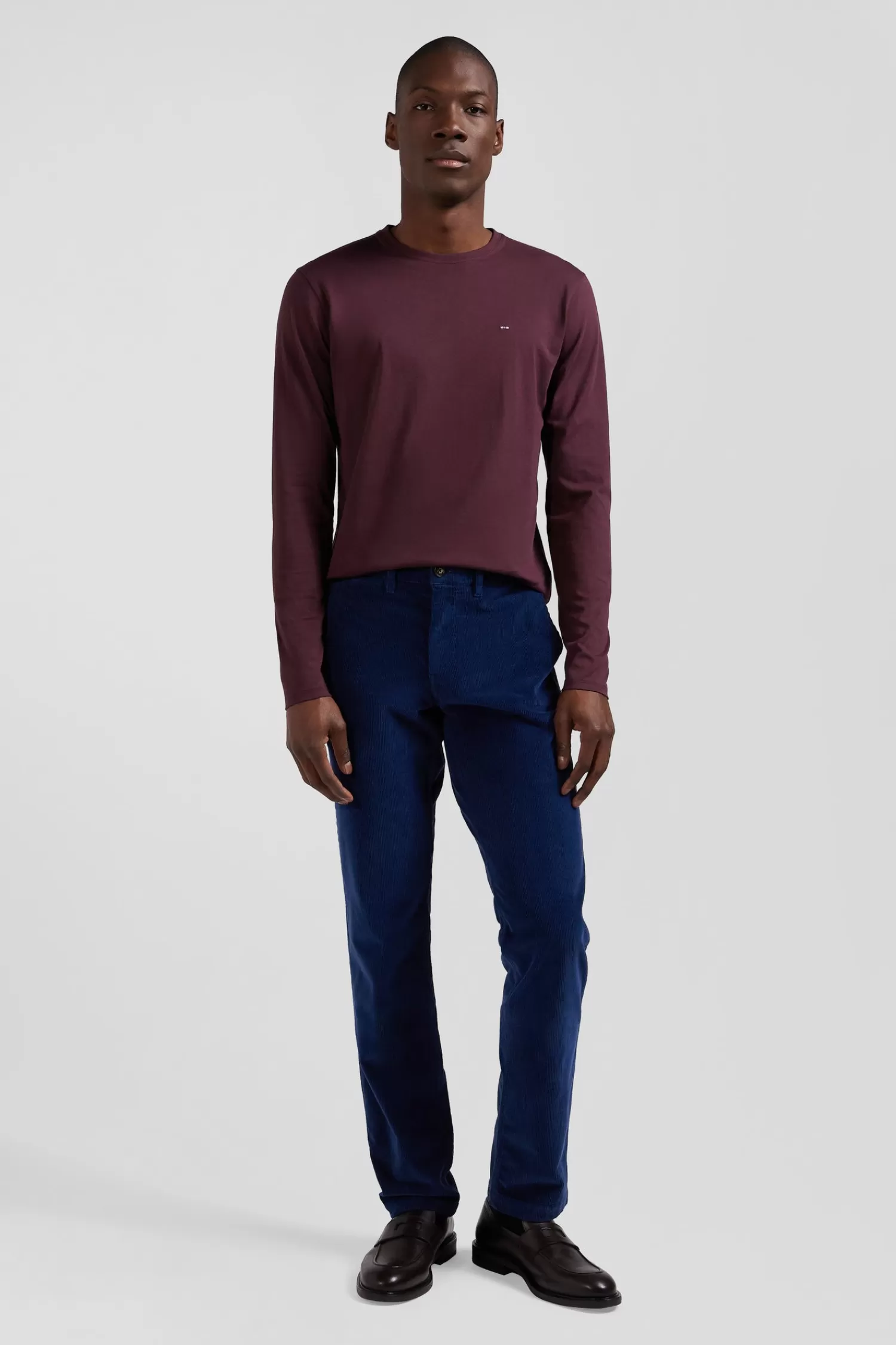 Eden Park Regular burgundy long-sleeved Pima cotton T-shirt< T-shirts