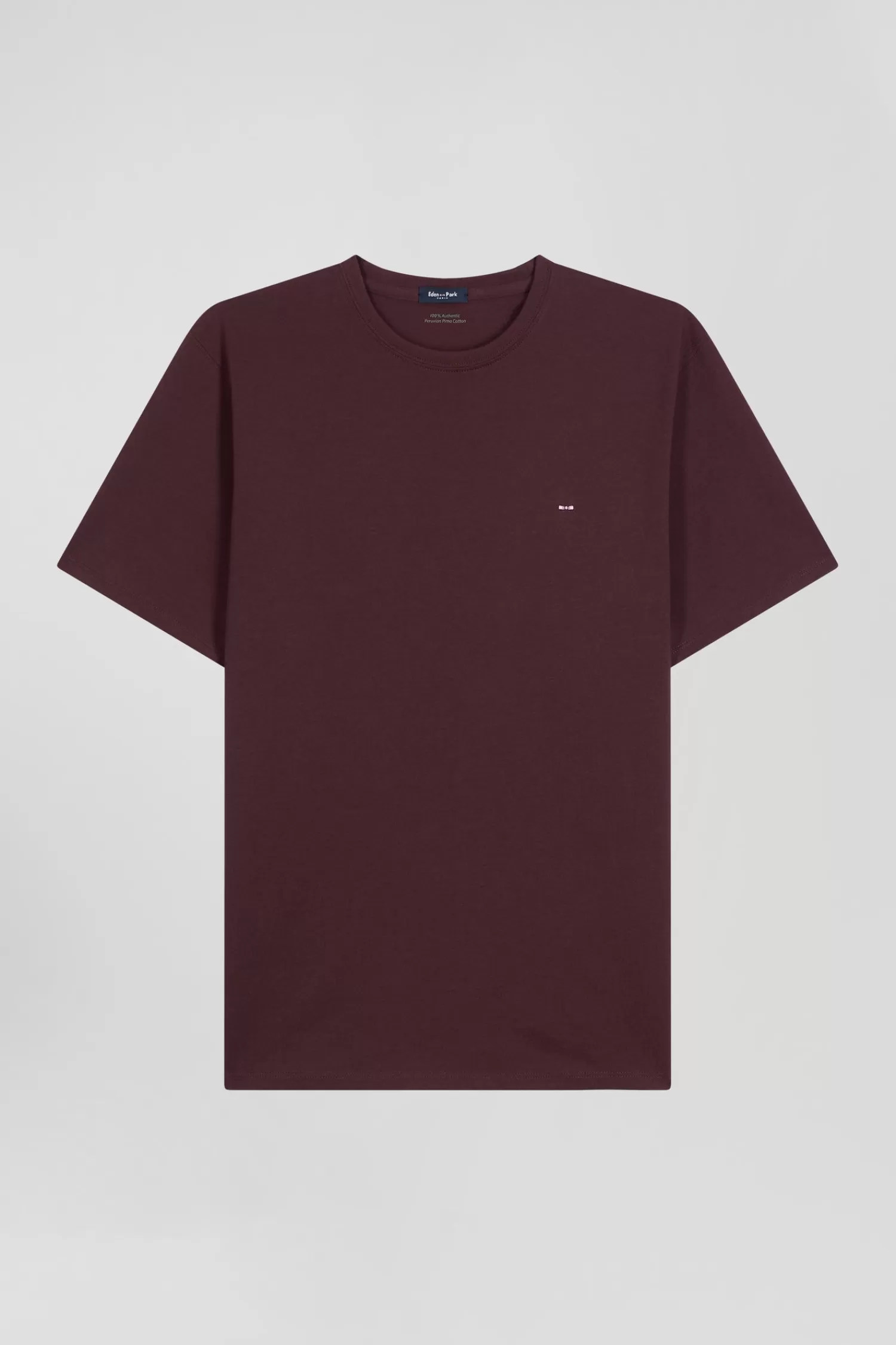 Eden Park Regular burgundy Pima cotton short-sleeved T-shirt< T-shirts