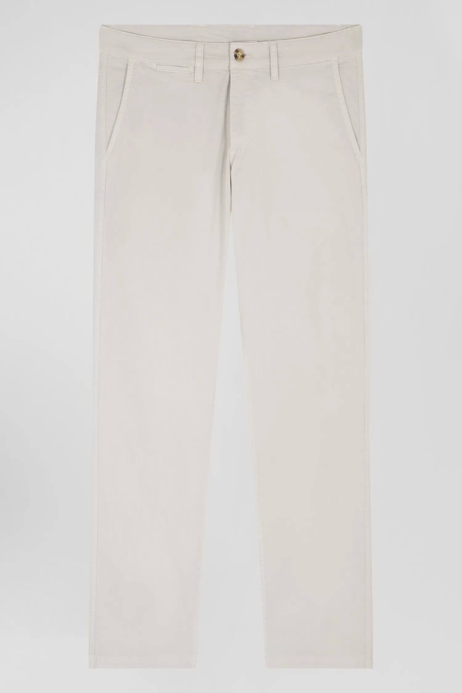 Eden Park Regular camel chino trousers in stretch cotton gabardine< Pants