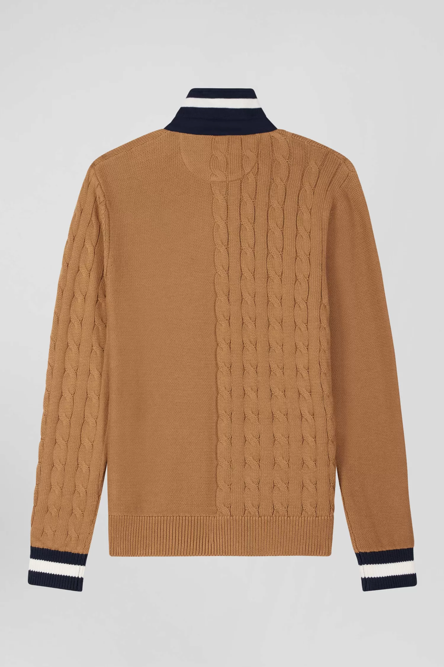 regular_camel_cotton_jumper_with_rugby_shirt_collar_3.webp Eden Park Regular camel cotton jumper with rugby shirt collar< Sweaters