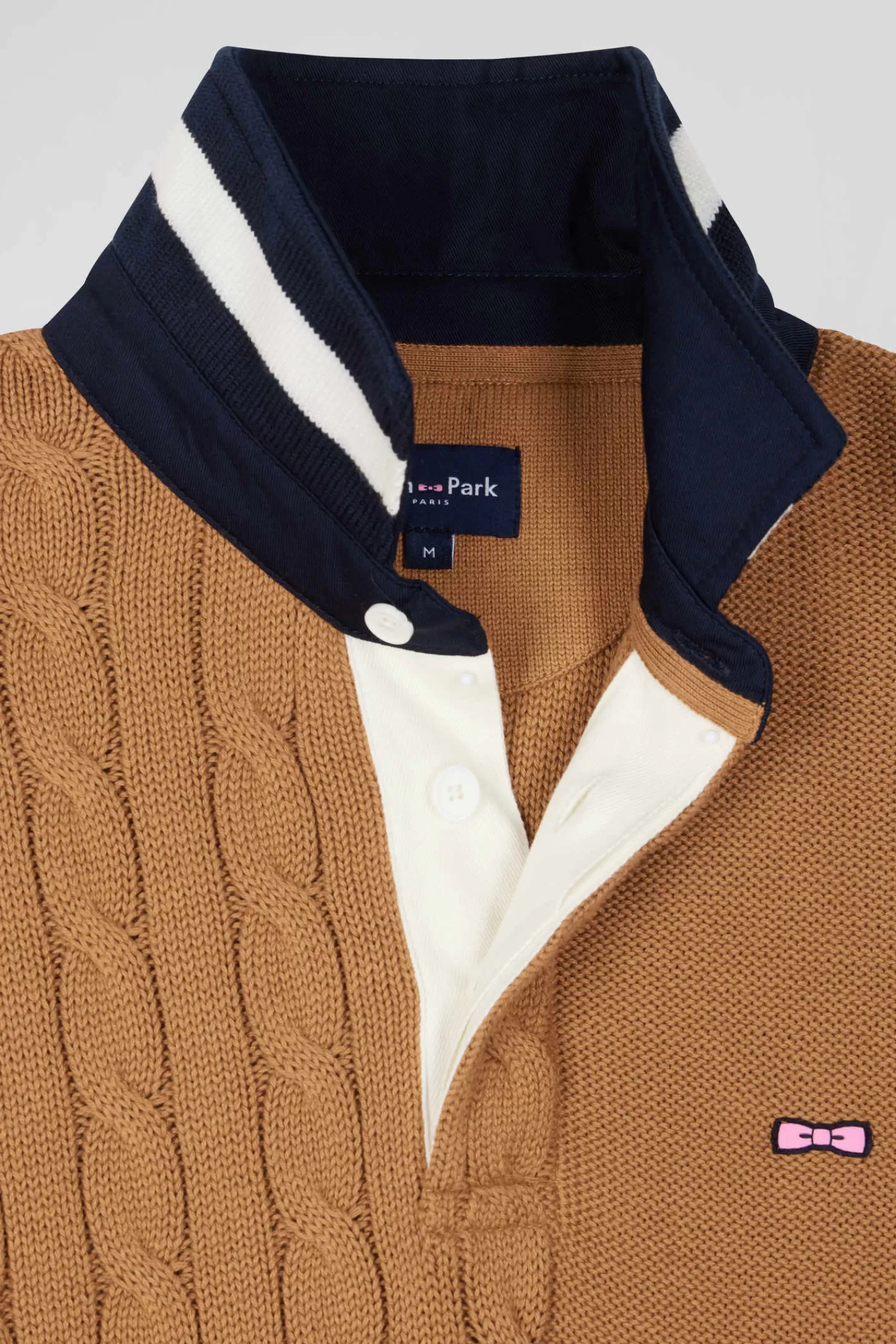 regular_camel_cotton_jumper_with_rugby_shirt_collar_6.webp Eden Park Regular camel cotton jumper with rugby shirt collar< Sweaters