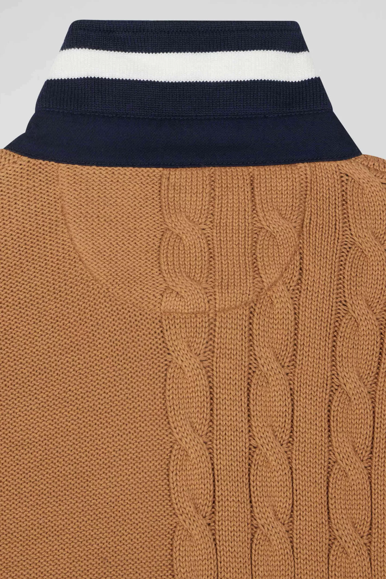 regular_camel_cotton_jumper_with_rugby_shirt_collar_8.webp Eden Park Regular camel cotton jumper with rugby shirt collar< Sweaters