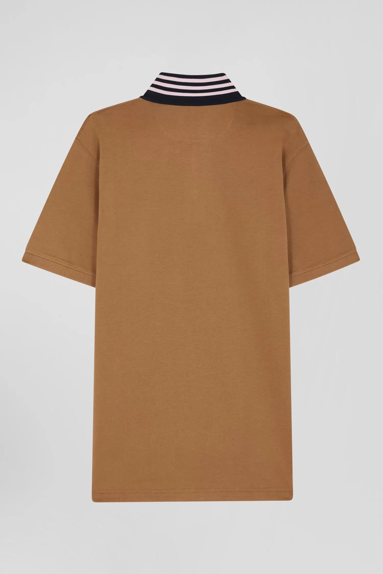 Eden Park Regular camel cotton rugby shirt with contrasted collar< Rugby Shirts