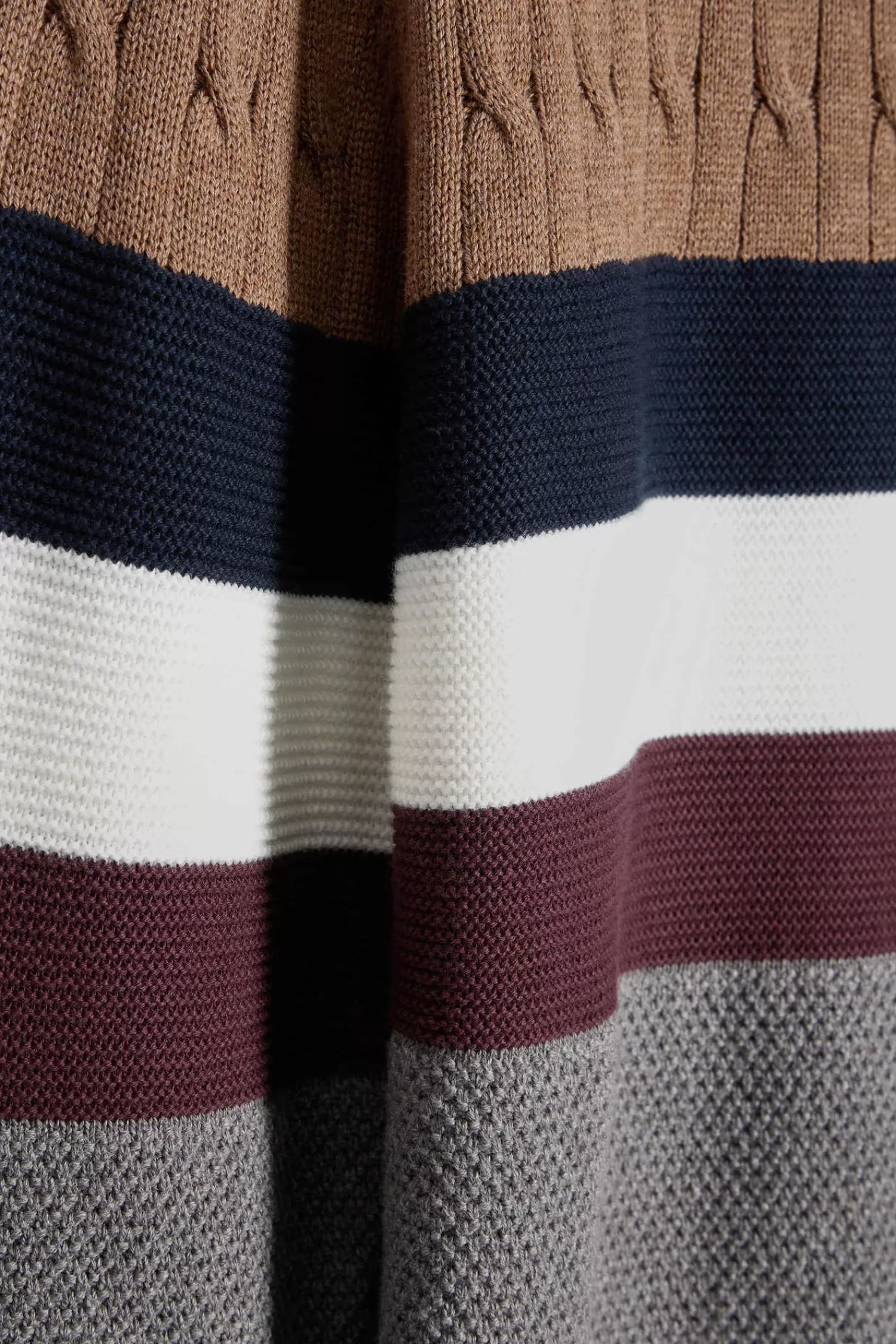 regular_camel_fancy_knit_cotton_crew_neck_jumper_6.webp Eden Park Regular camel fancy knit cotton crew neck jumper< Sweaters