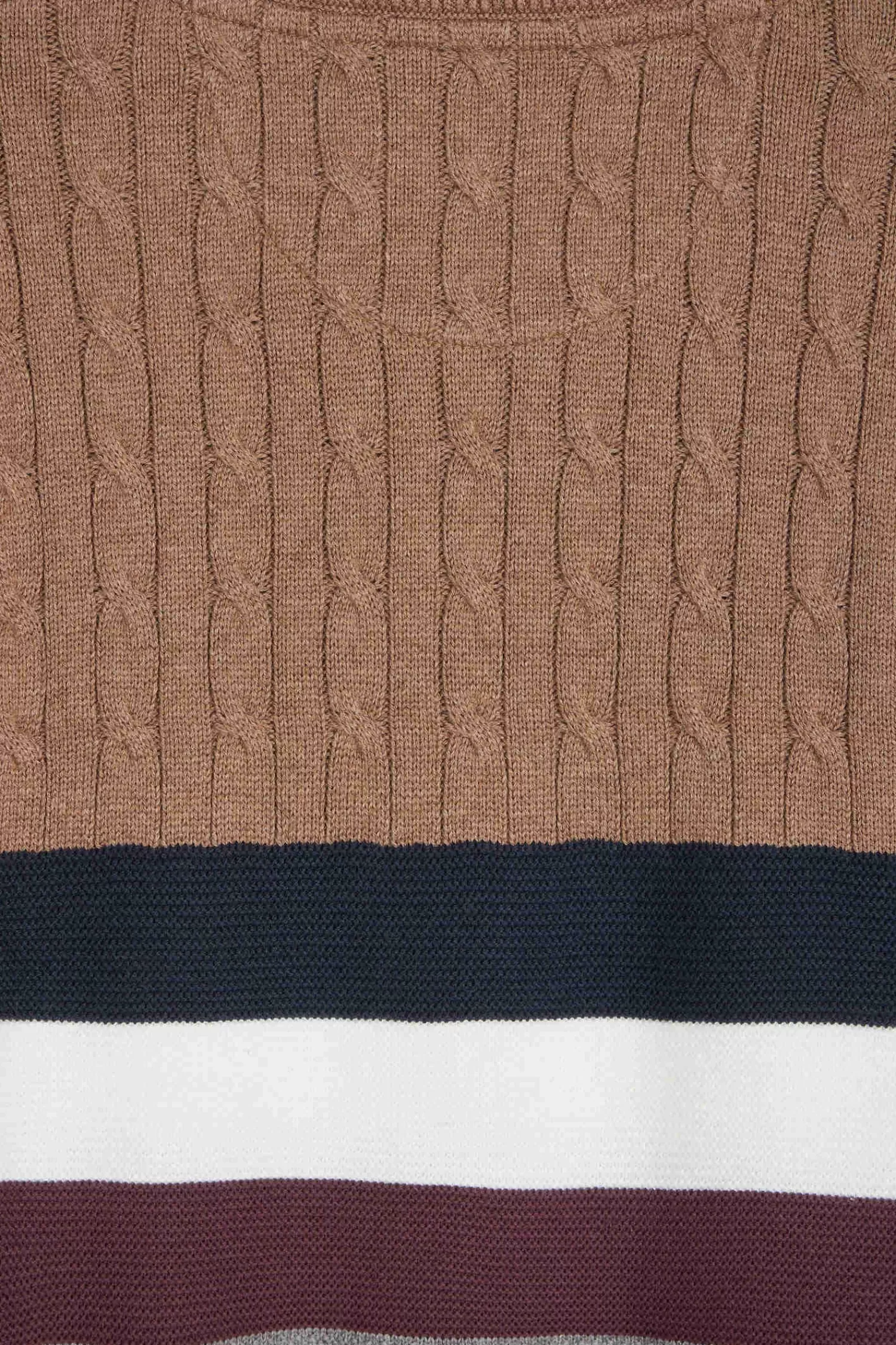 regular_camel_fancy_knit_cotton_crew_neck_jumper_9.webp Eden Park Regular camel fancy knit cotton crew neck jumper< Sweaters
