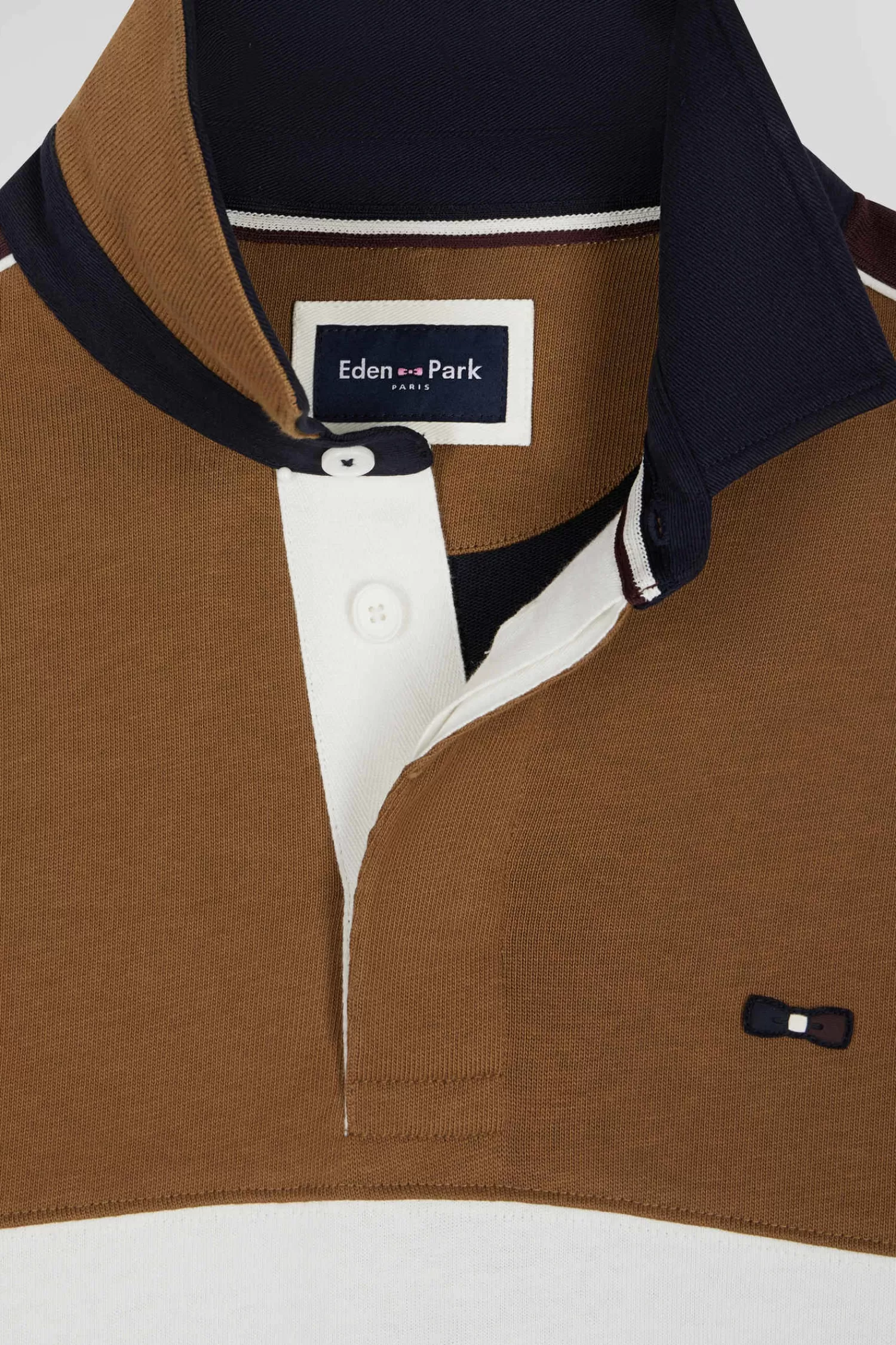 regular_camel_longsleeved_cotton_rugby_shirt_with_back_embroidery_and_piping_6.webp Eden Park Regular camel long-sleeved cotton rugby shirt with back embroidery and piping< Rugby Shirts