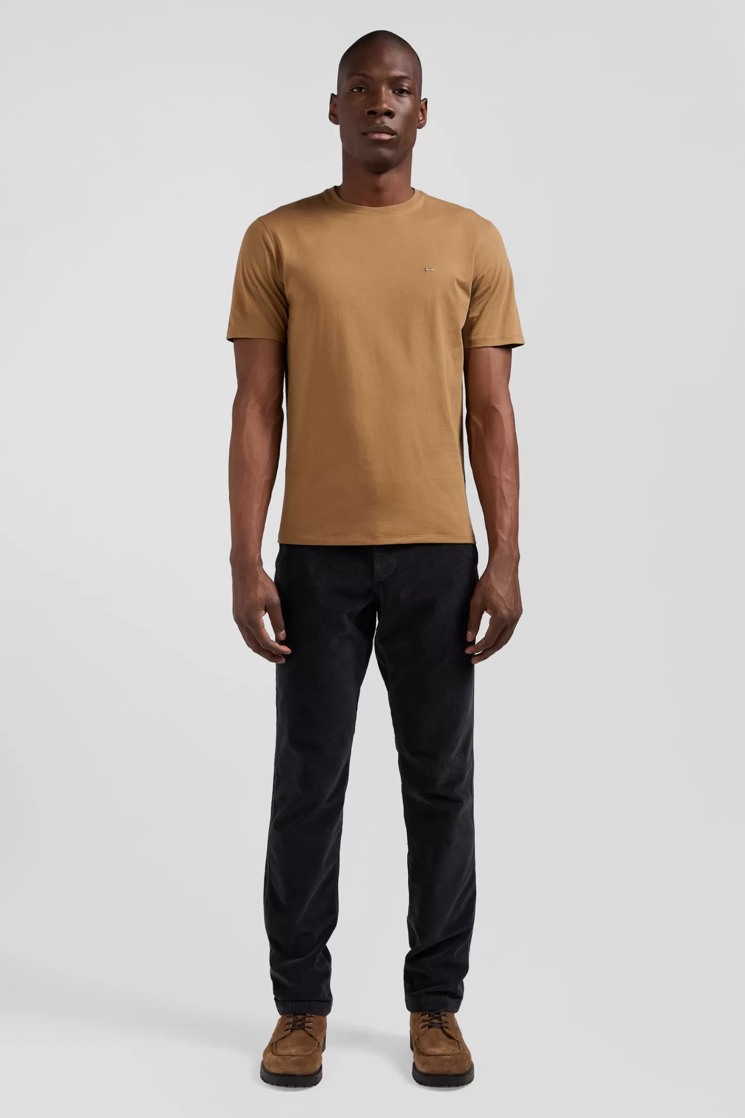 Eden Park Regular camel Pima cotton short-sleeved T-shirt< T-shirts