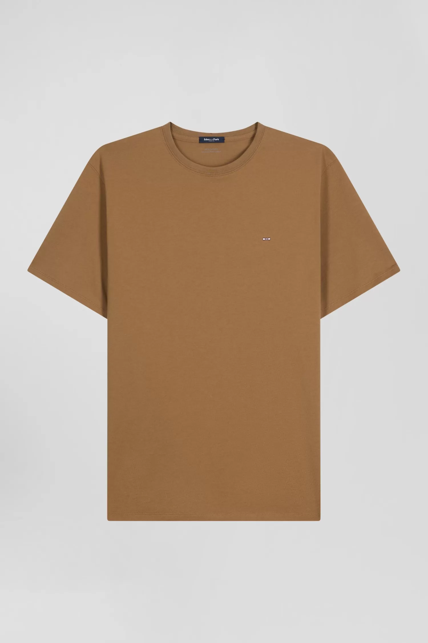 Eden Park Regular camel Pima cotton short-sleeved T-shirt< T-shirts