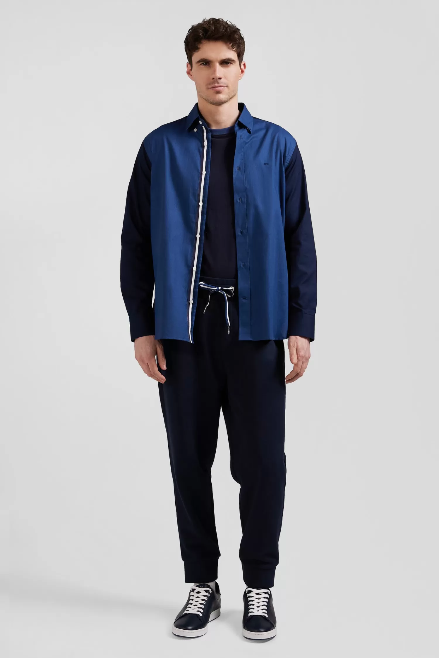 Eden Park Regular camel pinpoint cotton bicolour shirt with back embroidery< Shirts