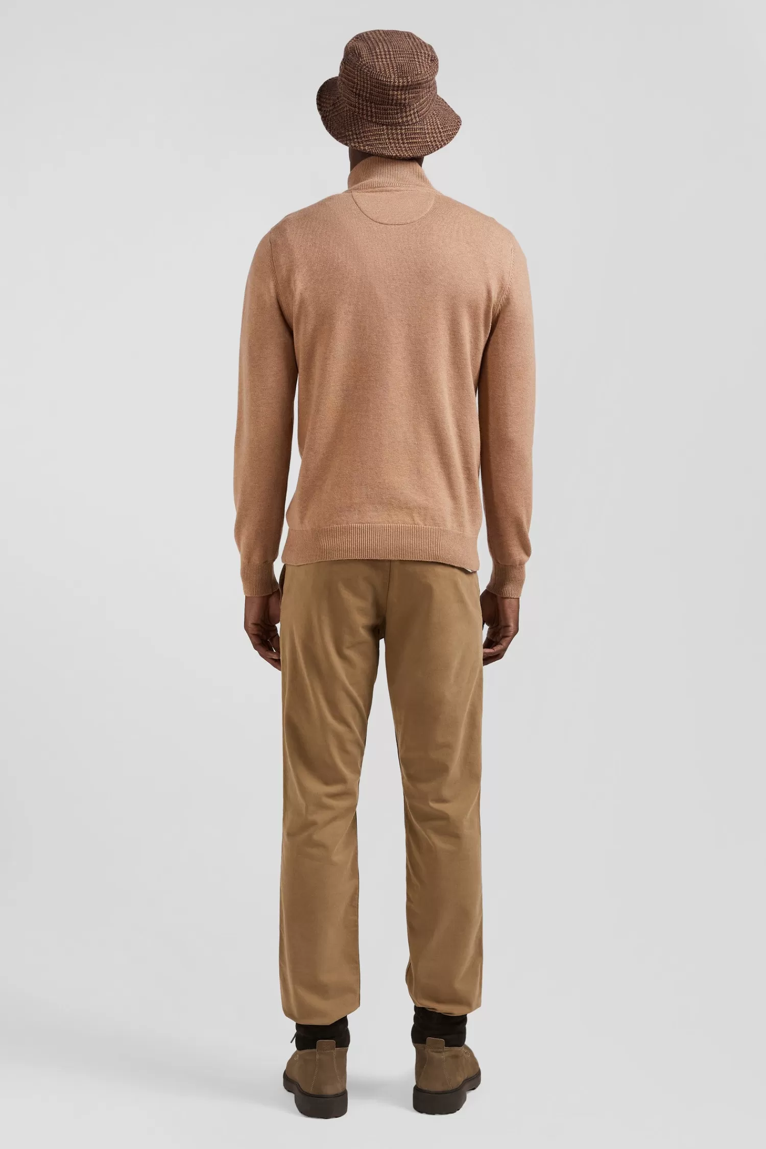 regular_camel_semizipped_wool_and_cotton_jumper_3.webp Eden Park Regular camel semi-zipped wool and cotton jumper< Sweaters