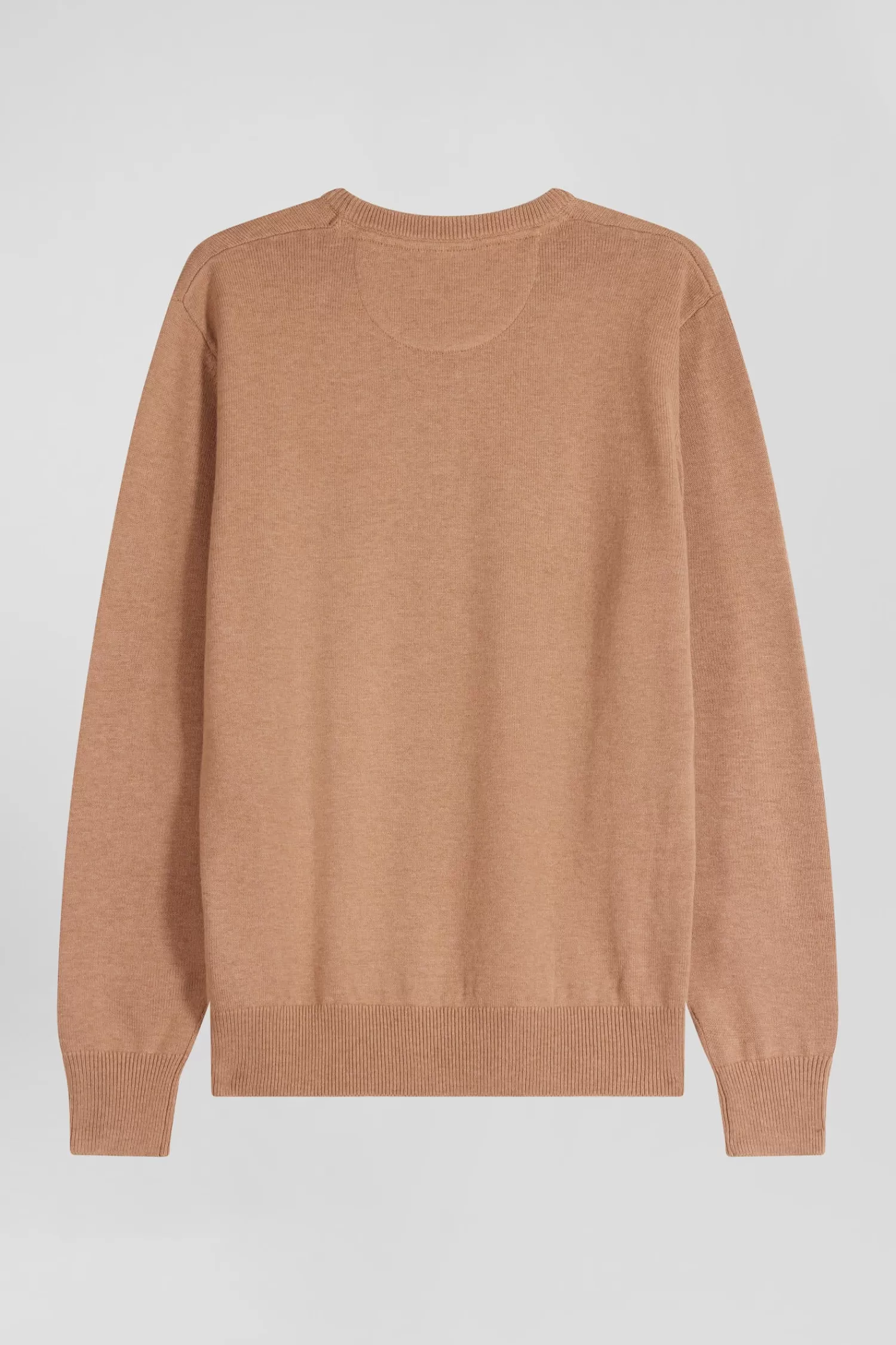 regular_camel_wool_and_cotton_crew_neck_jumper_3.webp Eden Park Regular camel wool and cotton crew neck jumper< Sweaters